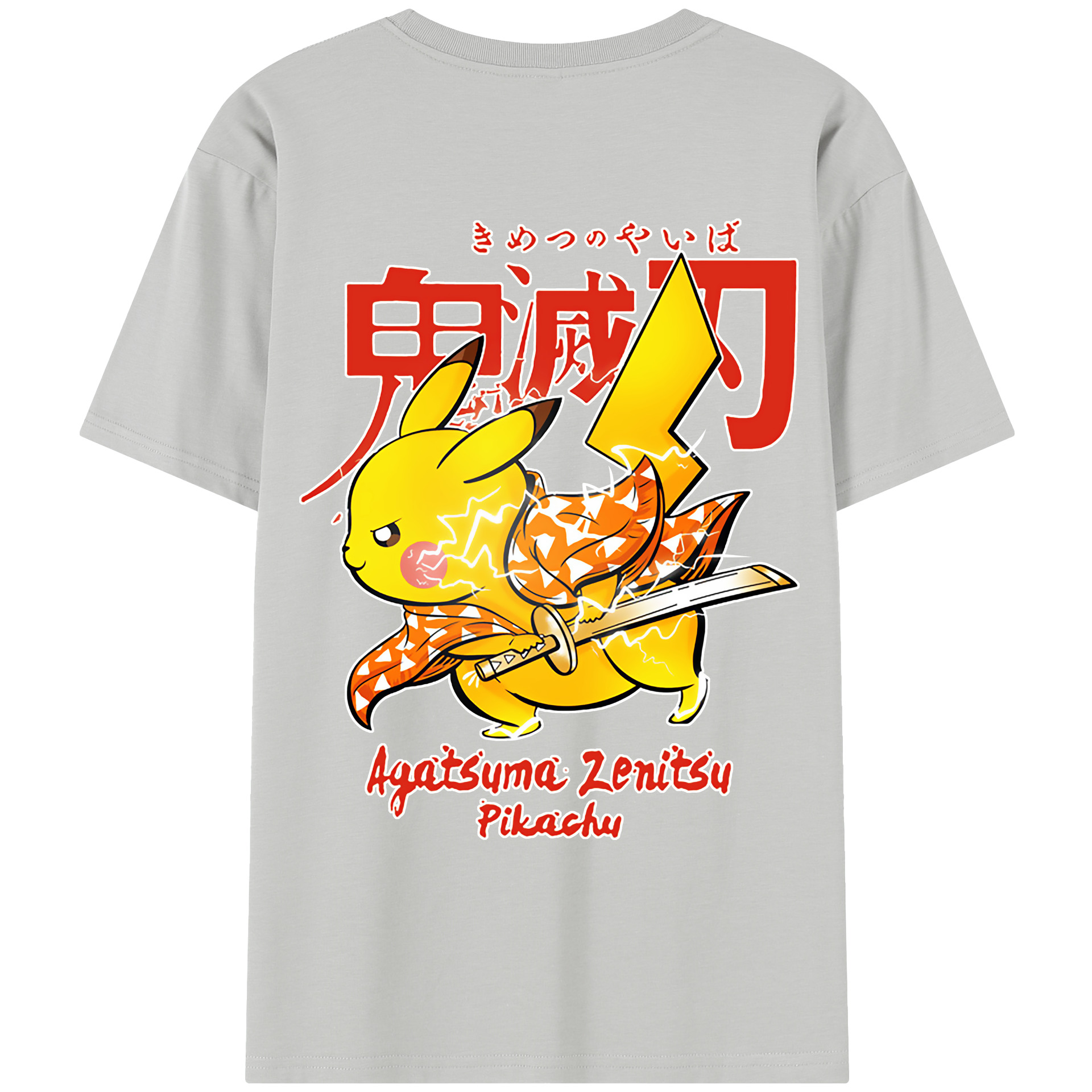 （画像用） 鬼滅の刃（きめつのやいば）我妻 善逸／あがつま ぜんいつ Agatsuma Zenitsu レディース半袖Tシャツ(バックプリント)