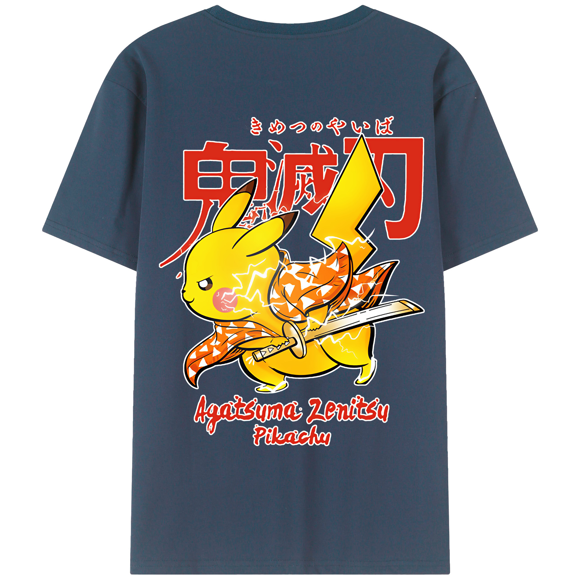 （画像用） 鬼滅の刃（きめつのやいば）我妻 善逸／あがつま ぜんいつ Agatsuma Zenitsu レディース半袖Tシャツ(バックプリント)