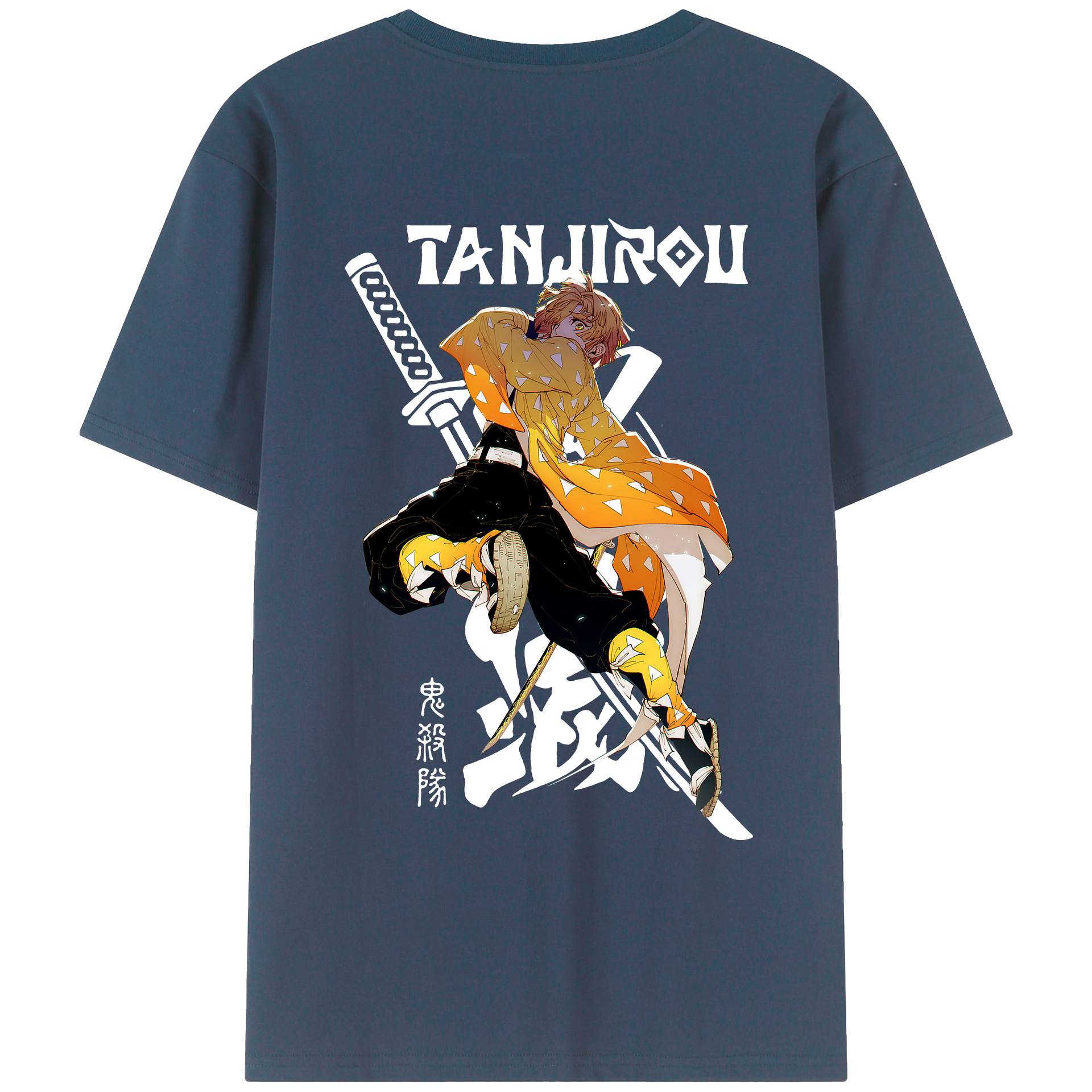 （画像用） 鬼滅の刃（きめつのやいば）我妻 善逸／あがつま ぜんいつ Agatsuma Zenitsu レディース半袖Tシャツ(バックプリント)