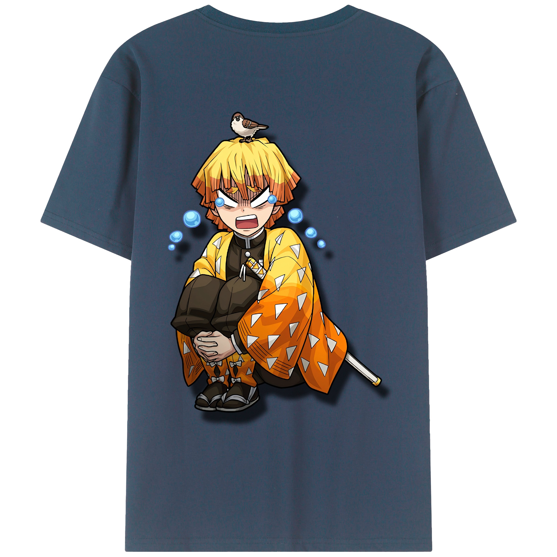 （画像用） 鬼滅の刃（きめつのやいば）我妻 善逸／あがつま ぜんいつ Agatsuma Zenitsu レディース半袖Tシャツ(バックプリント)