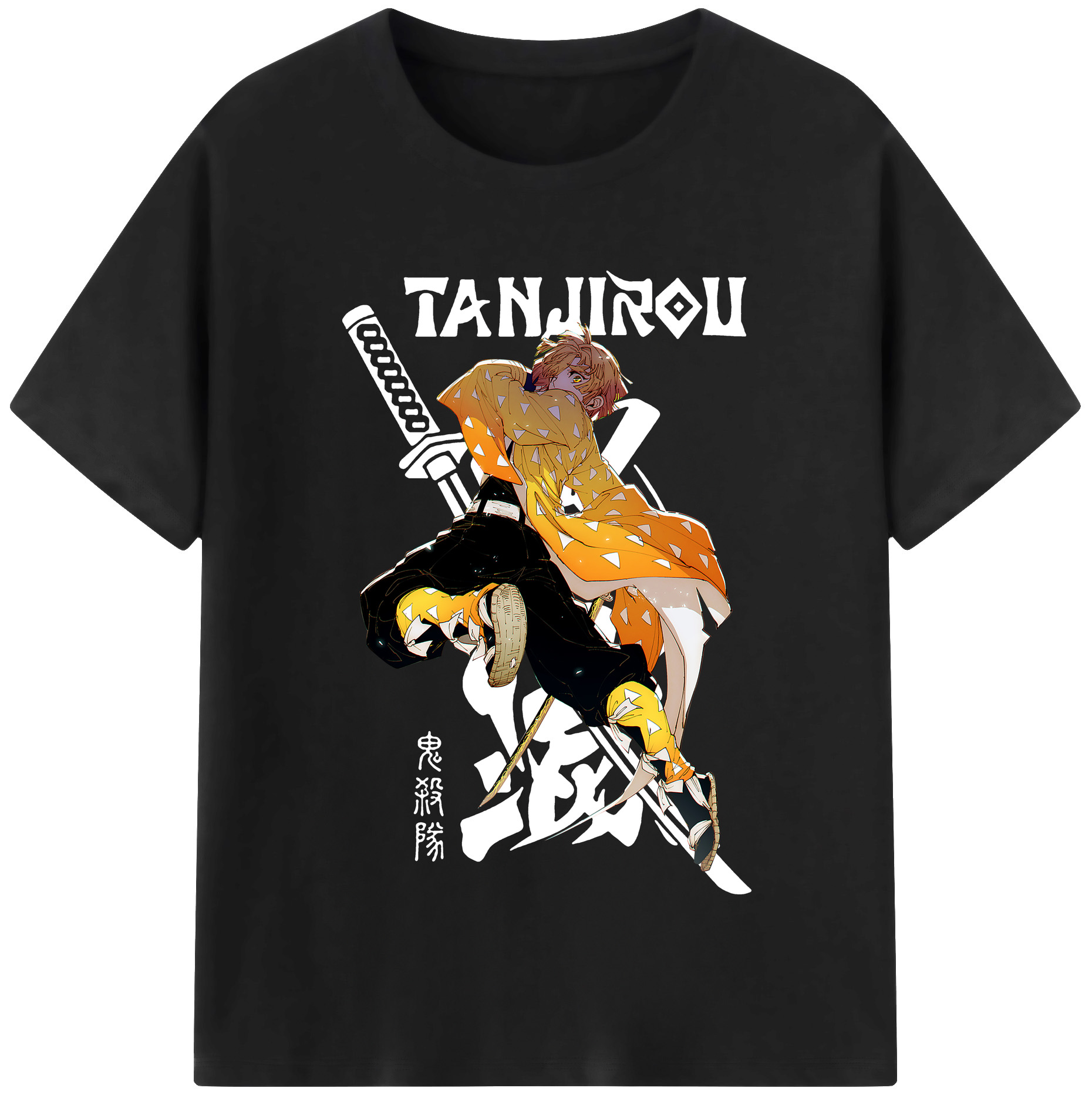 （画像用） 鬼滅の刃（きめつのやいば）我妻 善逸／あがつま ぜんいつ Agatsuma Zenitsu レディースカジュアルプリントTシャツ（綿100％）