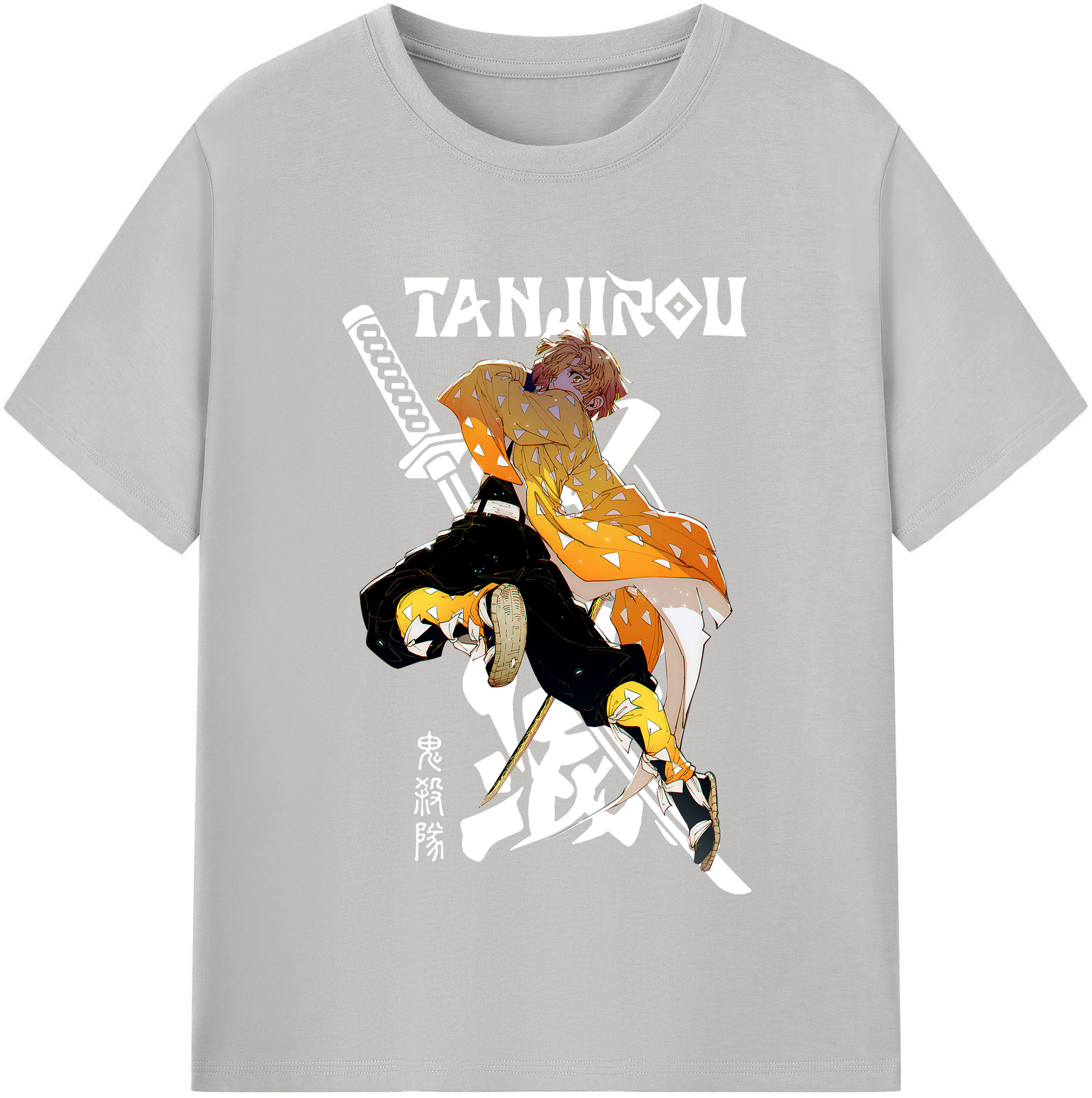 （画像用） 鬼滅の刃（きめつのやいば）我妻 善逸／あがつま ぜんいつ Agatsuma Zenitsu レディースカジュアルプリントTシャツ（綿100％）