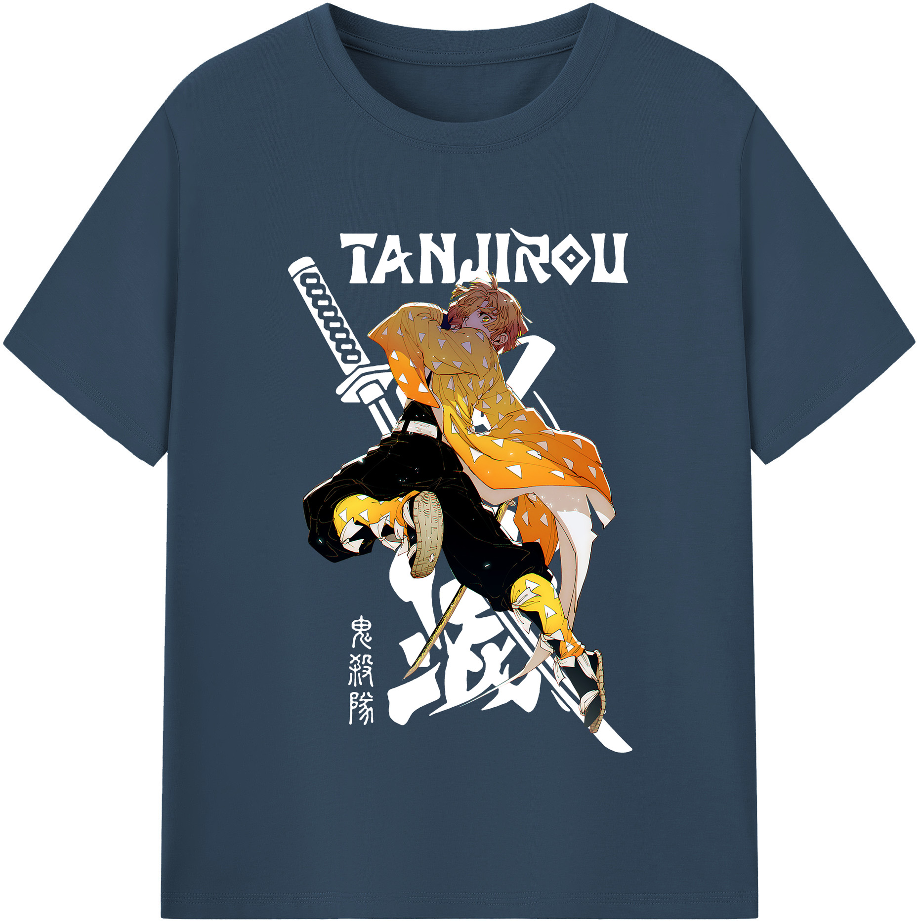 （画像用） 鬼滅の刃（きめつのやいば）我妻 善逸／あがつま ぜんいつ Agatsuma Zenitsu レディースカジュアルプリントTシャツ（綿100％）
