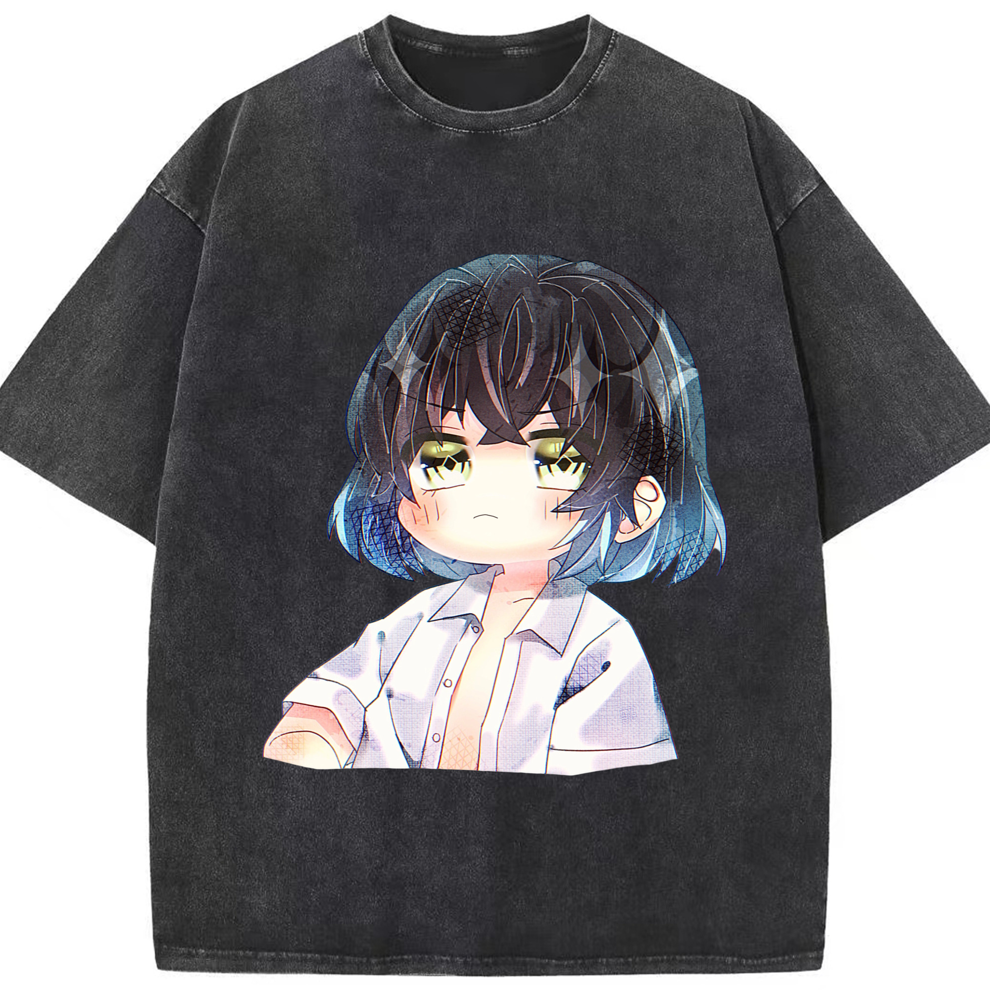 （画像用） 鬼滅の刃（きめつのやいば）嘴平 伊之助／はしびら いのすけ Hashibira Inosuke 綿100% ヴィンテージ風 半袖Tシャツ（フロントプリント）