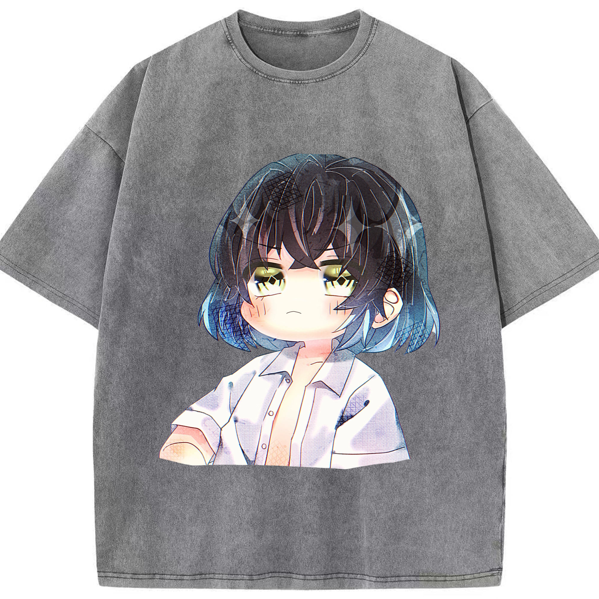 （画像用） 鬼滅の刃（きめつのやいば）嘴平 伊之助／はしびら いのすけ Hashibira Inosuke 綿100% ヴィンテージ風 半袖Tシャツ（フロントプリント）