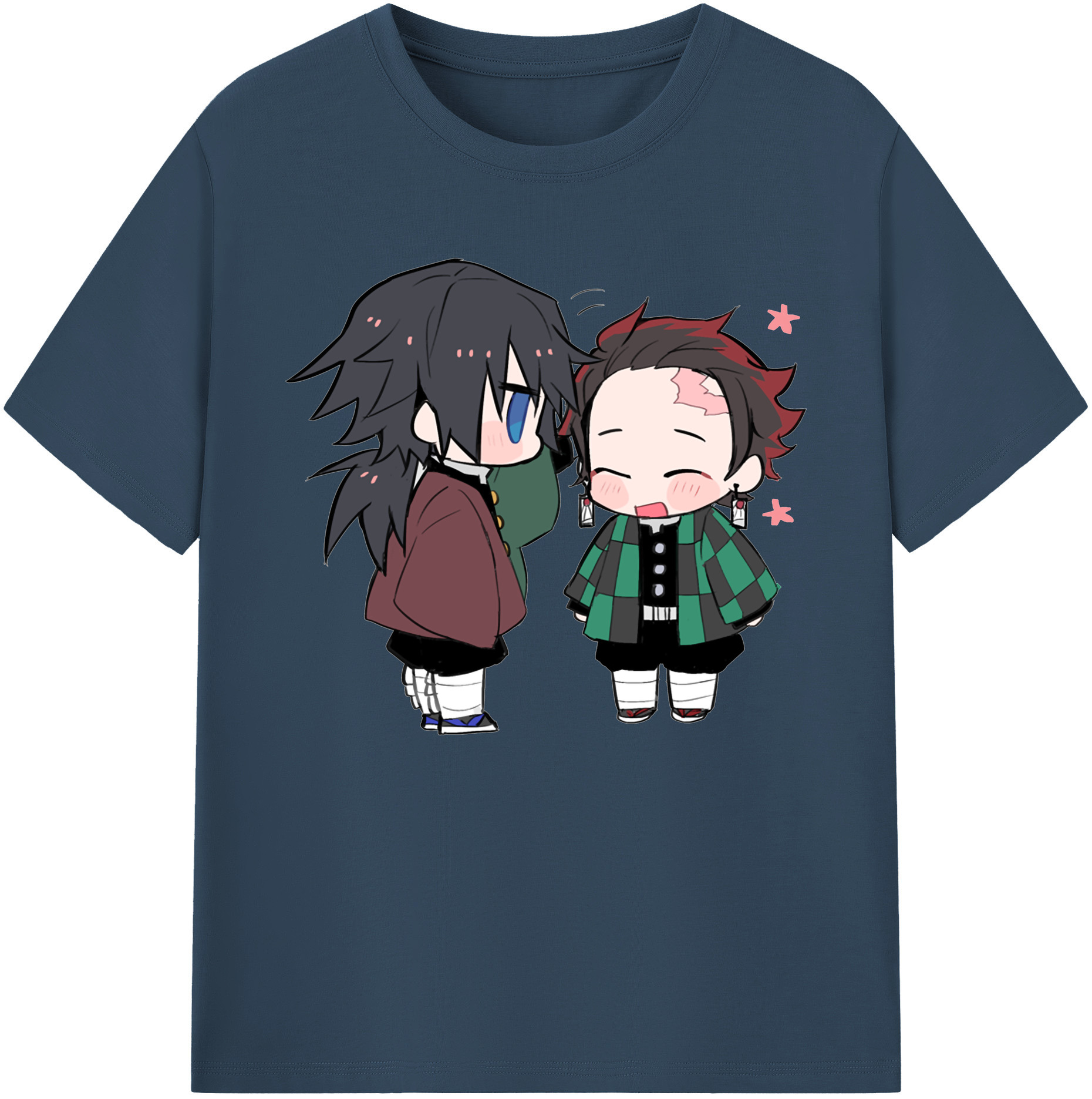 （画像用） 鬼滅の刃（きめつのやいば）水柱-冨岡 義勇／とみおか ぎゆう Tomioka Giyuu 綿100％ メンズ半袖Tシャツ｜肌触りやわらか＆通気性