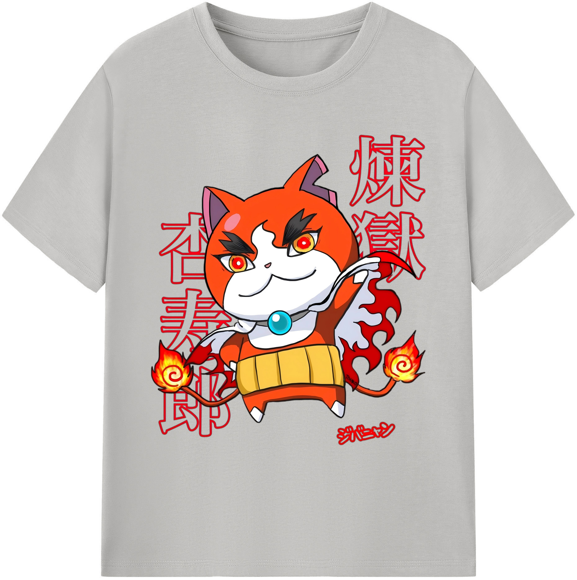 （画像用） 鬼滅の刃（きめつのやいば）炎柱-煉󠄁獄 杏寿郎／れんごく きょうじゅろう Rengoku Kyoujurou 綿100％ メンズ半袖Tシャツ｜肌触りやわらか＆通気性