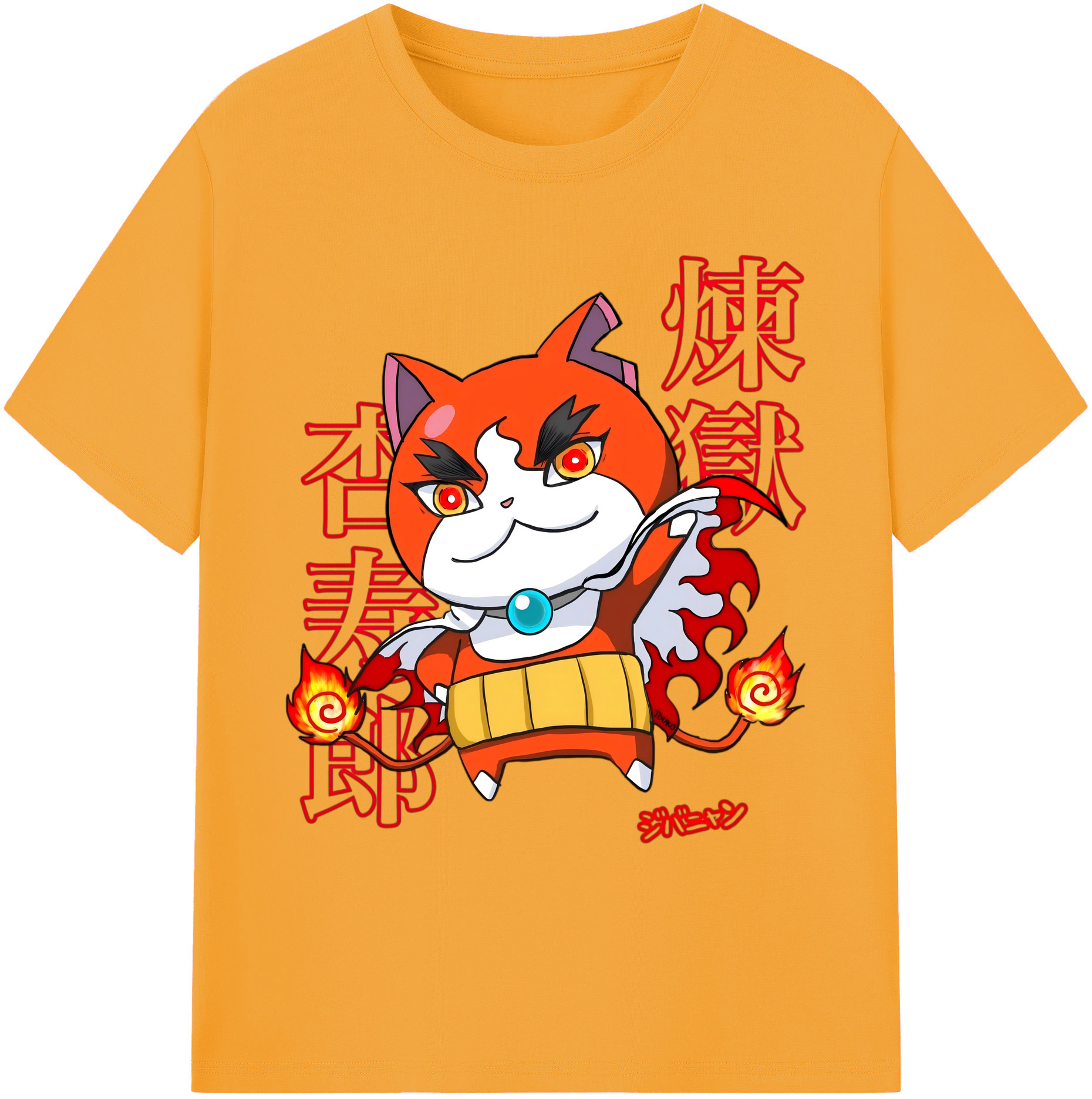 （画像用） 鬼滅の刃（きめつのやいば）炎柱-煉󠄁獄 杏寿郎／れんごく きょうじゅろう Rengoku Kyoujurou 綿100％ メンズ半袖Tシャツ｜肌触りやわらか＆通気性