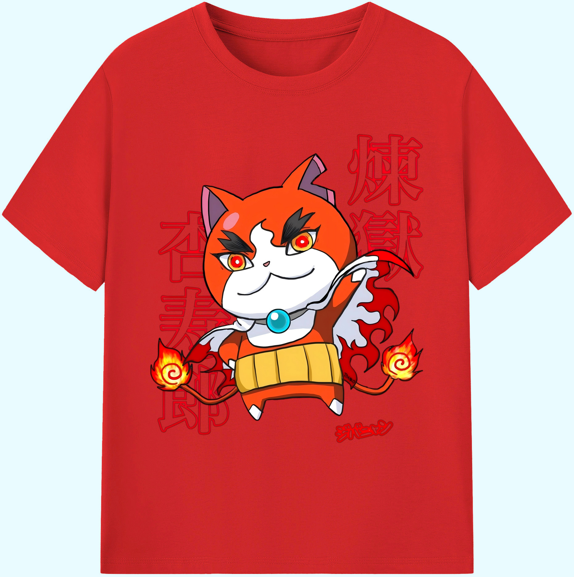 （画像用） 鬼滅の刃（きめつのやいば）炎柱-煉󠄁獄 杏寿郎／れんごく きょうじゅろう Rengoku Kyoujurou 綿100％ メンズ半袖Tシャツ｜肌触りやわらか＆通気性