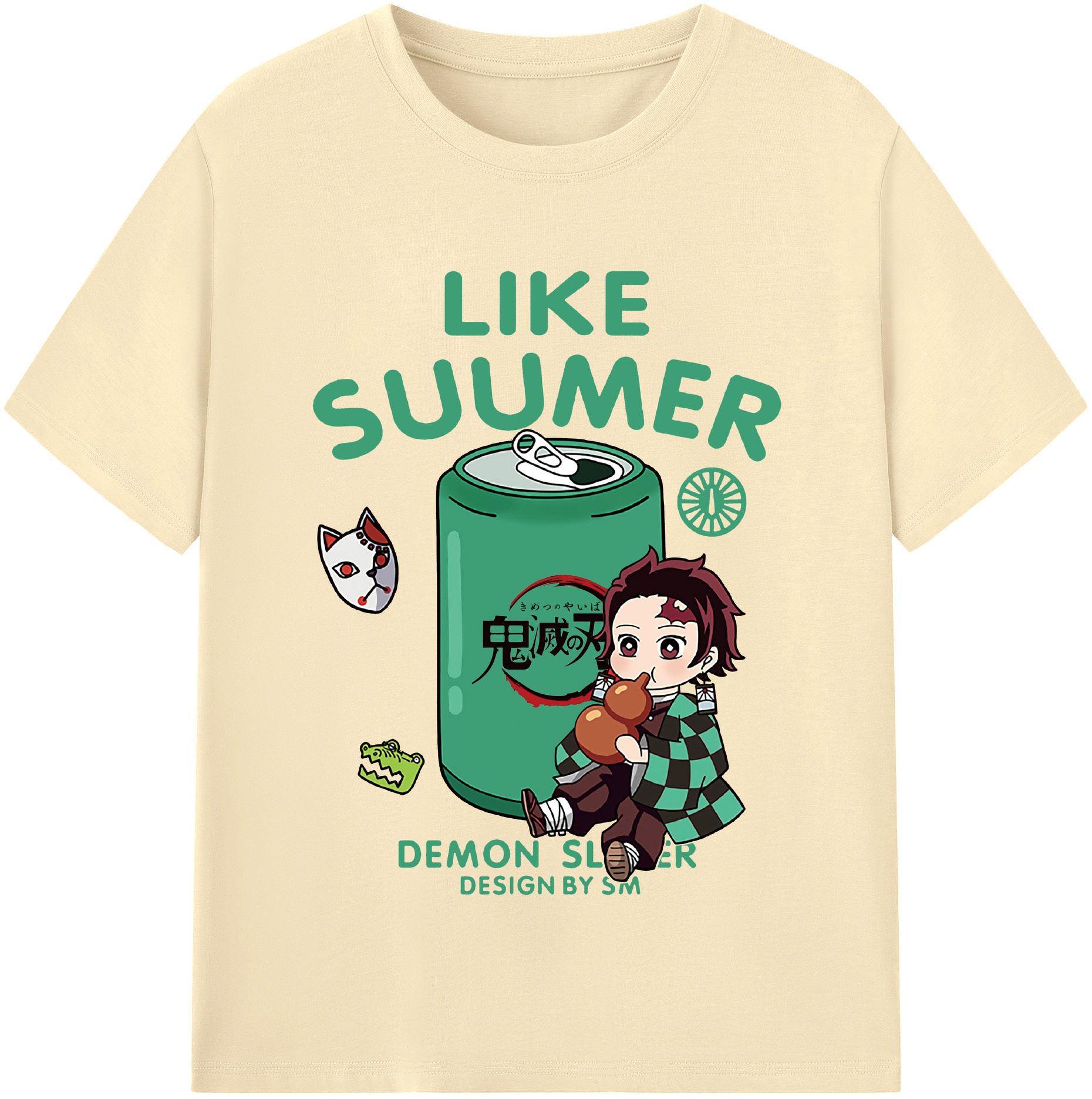 （画像用） 鬼滅の刃 竈門 炭治郎／かまど たんじろう Kamado Tanjirou 綿100％半袖Tシャツ（フロントプリント）