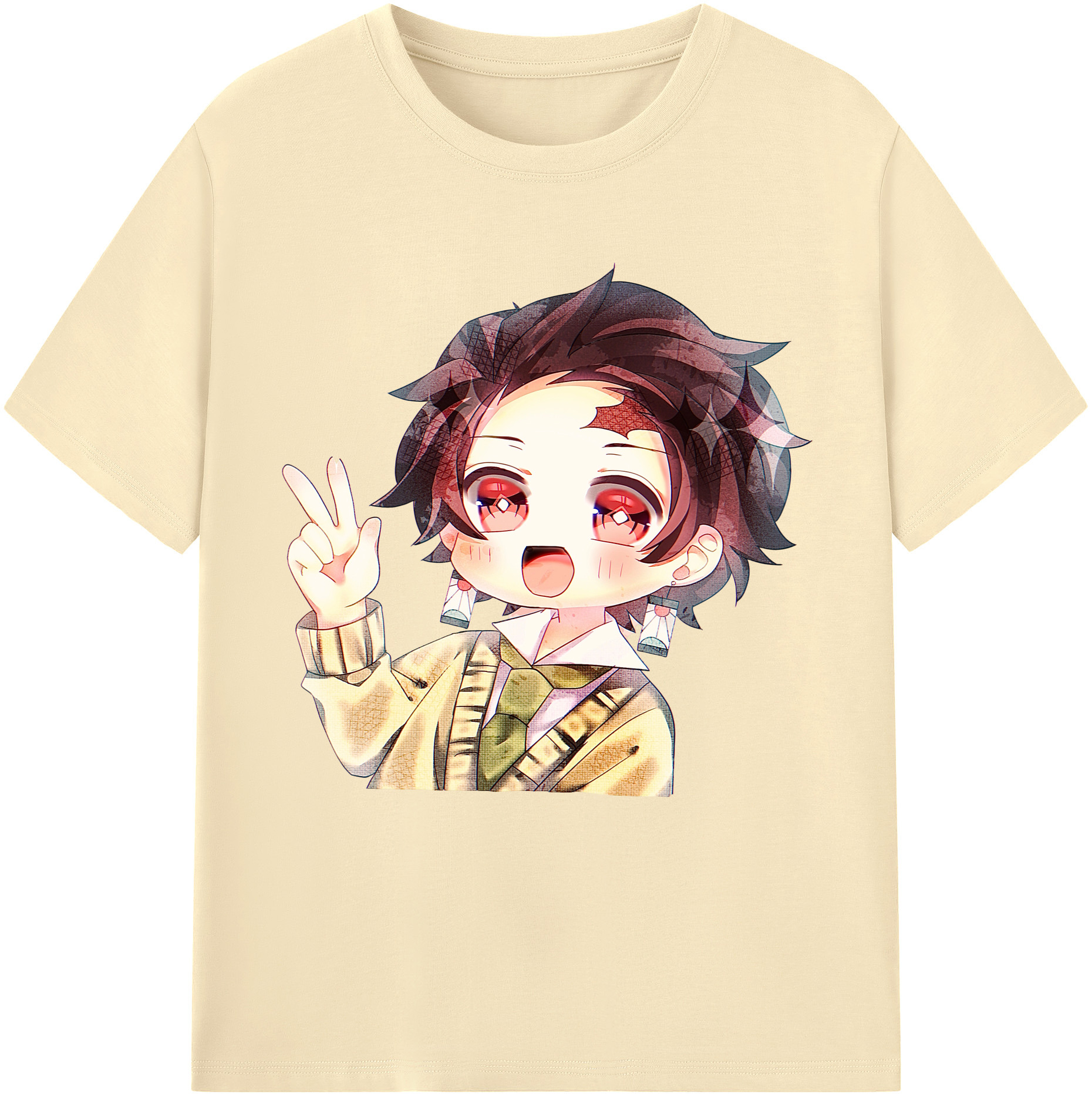 （画像用） 鬼滅の刃 竈門 炭治郎／かまど たんじろう Kamado Tanjirou 綿100％半袖Tシャツ（フロントプリント）