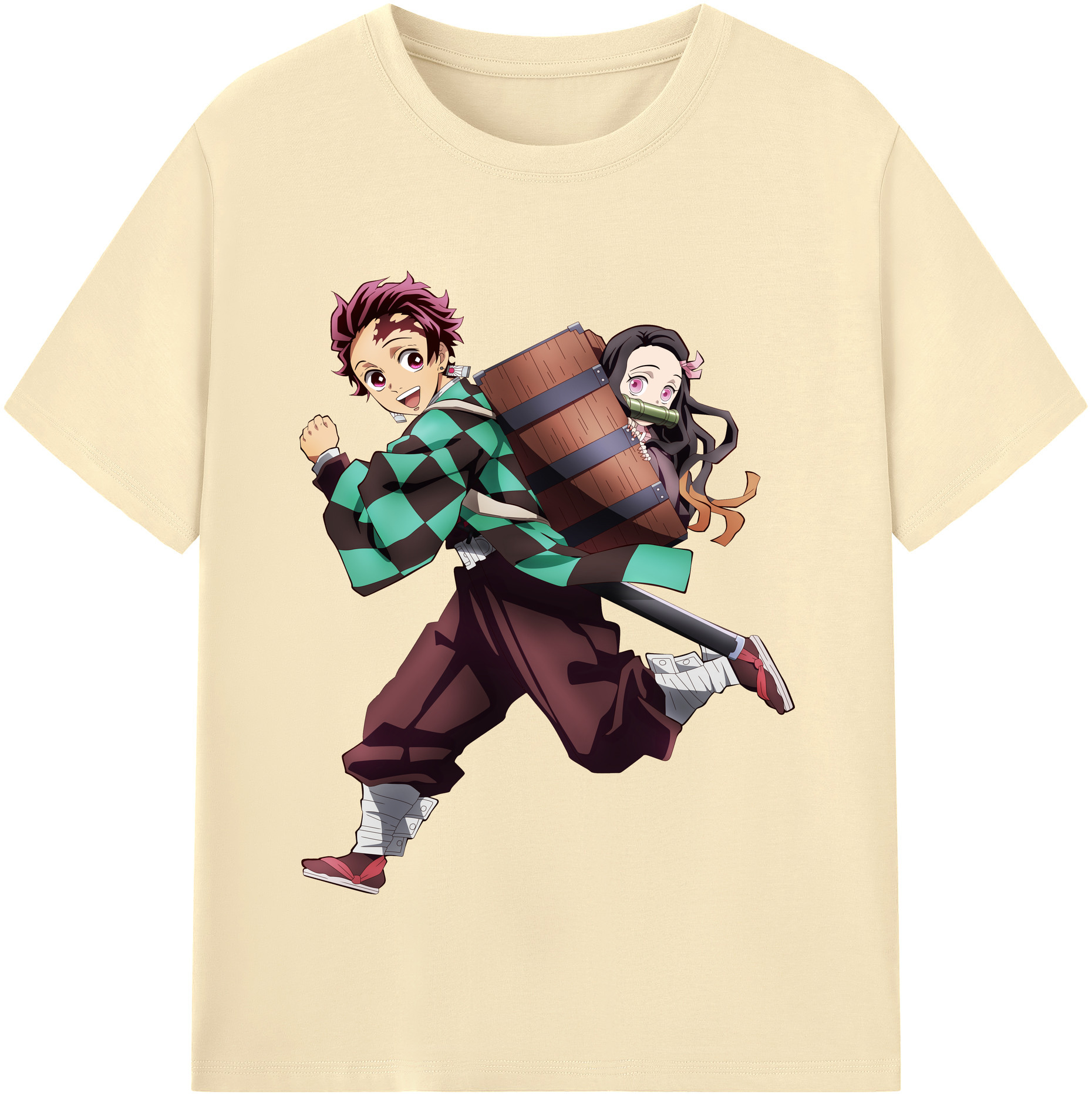 （画像用） 鬼滅の刃 竈門 炭治郎／かまど たんじろう Kamado Tanjirou 綿100％半袖Tシャツ（フロントプリント）