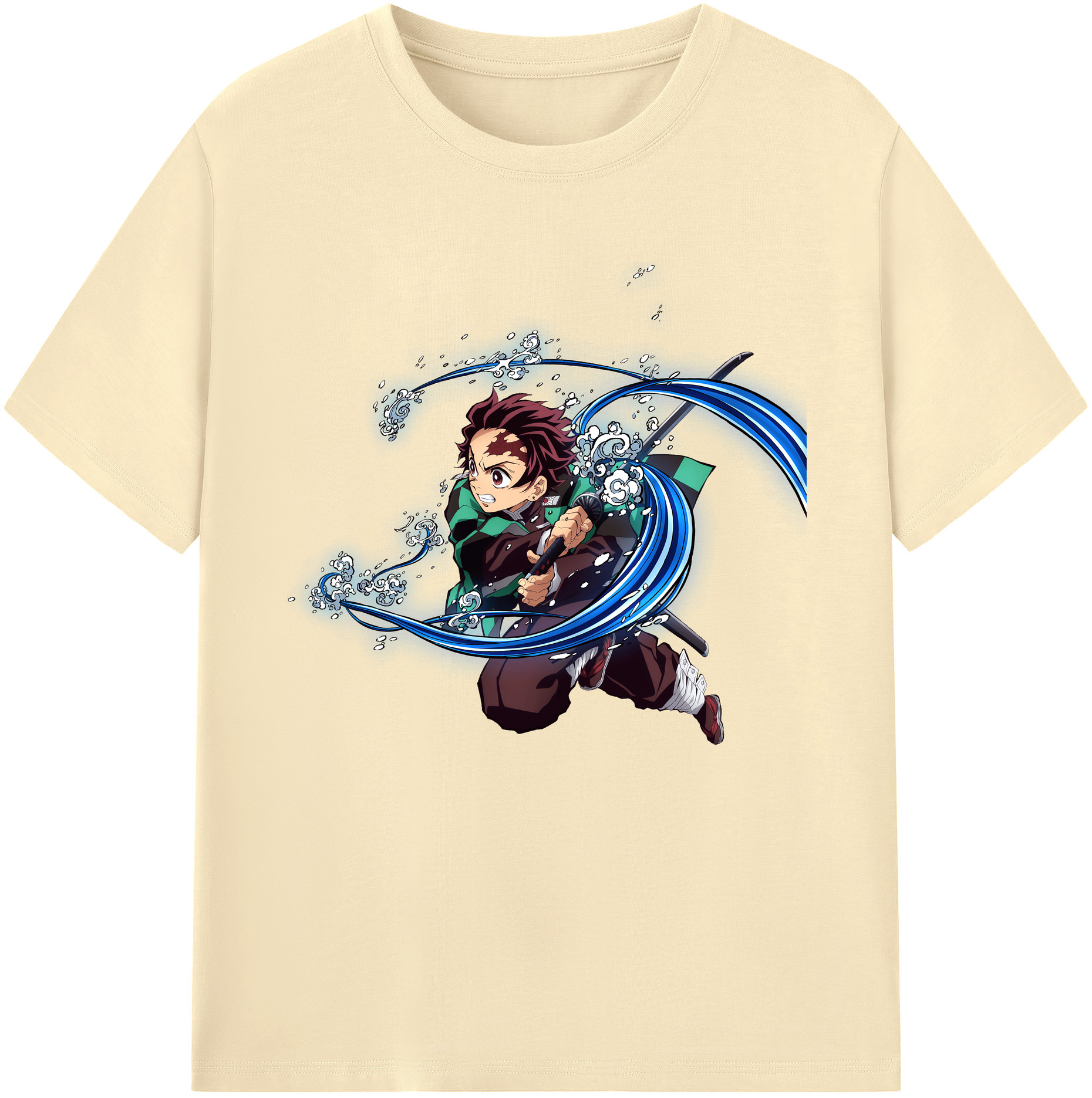 （画像用） 鬼滅の刃 竈門 炭治郎／かまど たんじろう Kamado Tanjirou 綿100％半袖Tシャツ（フロントプリント）