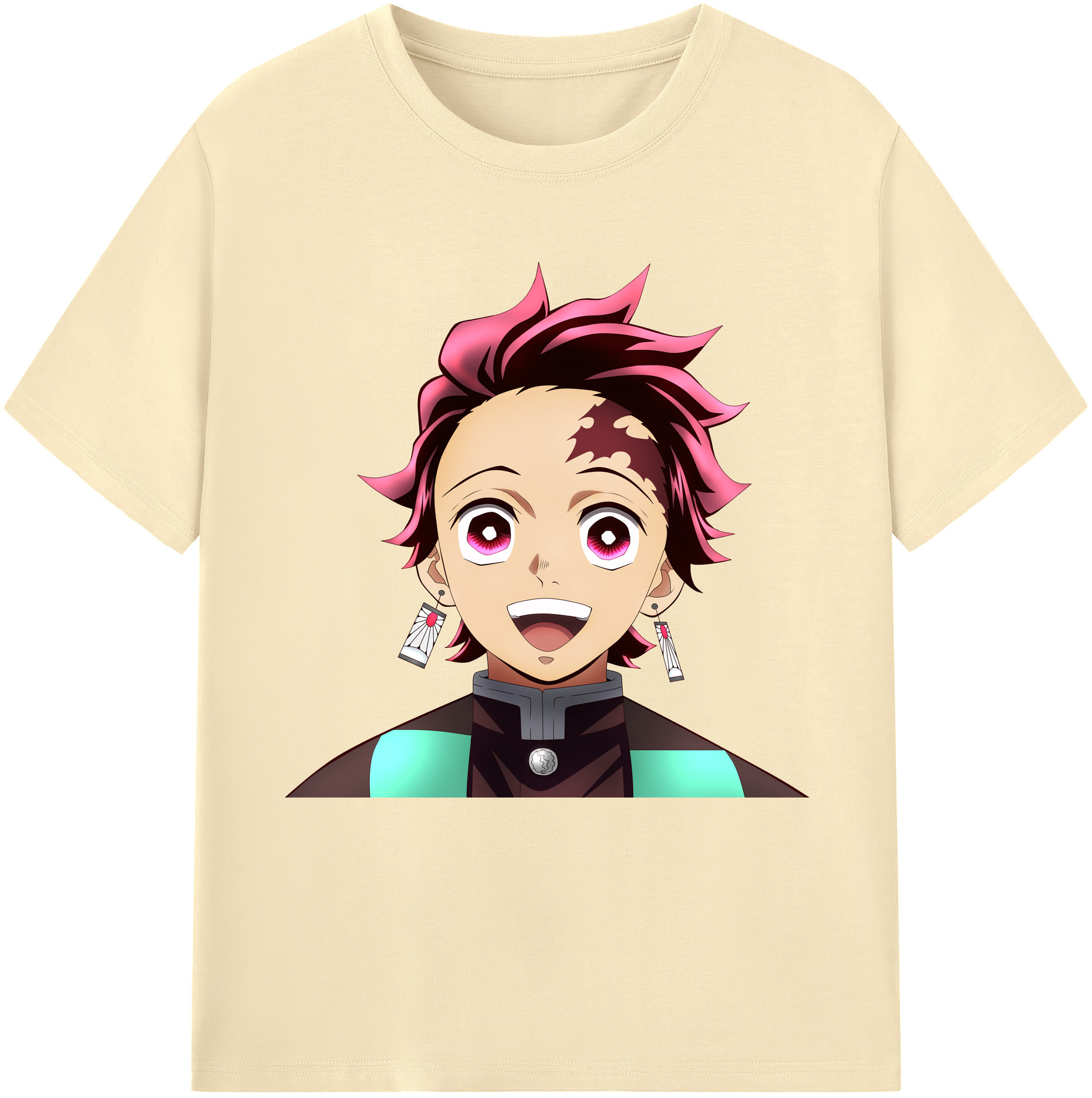 （画像用） 鬼滅の刃 竈門 炭治郎／かまど たんじろう Kamado Tanjirou 綿100％半袖Tシャツ（フロントプリント）