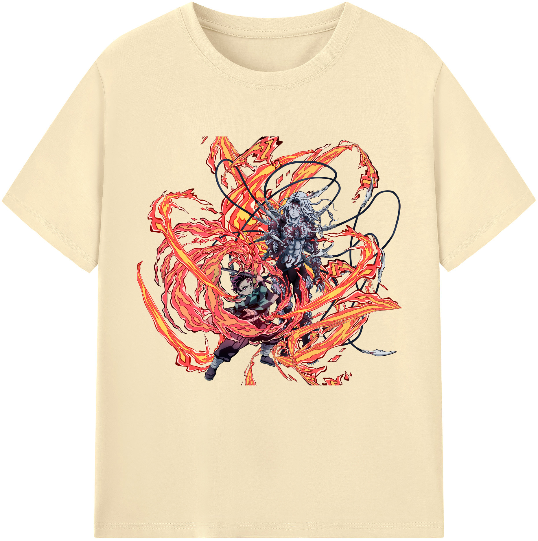 （画像用） 鬼滅の刃 竈門 炭治郎／かまど たんじろう Kamado Tanjirou 綿100％半袖Tシャツ（フロントプリント）