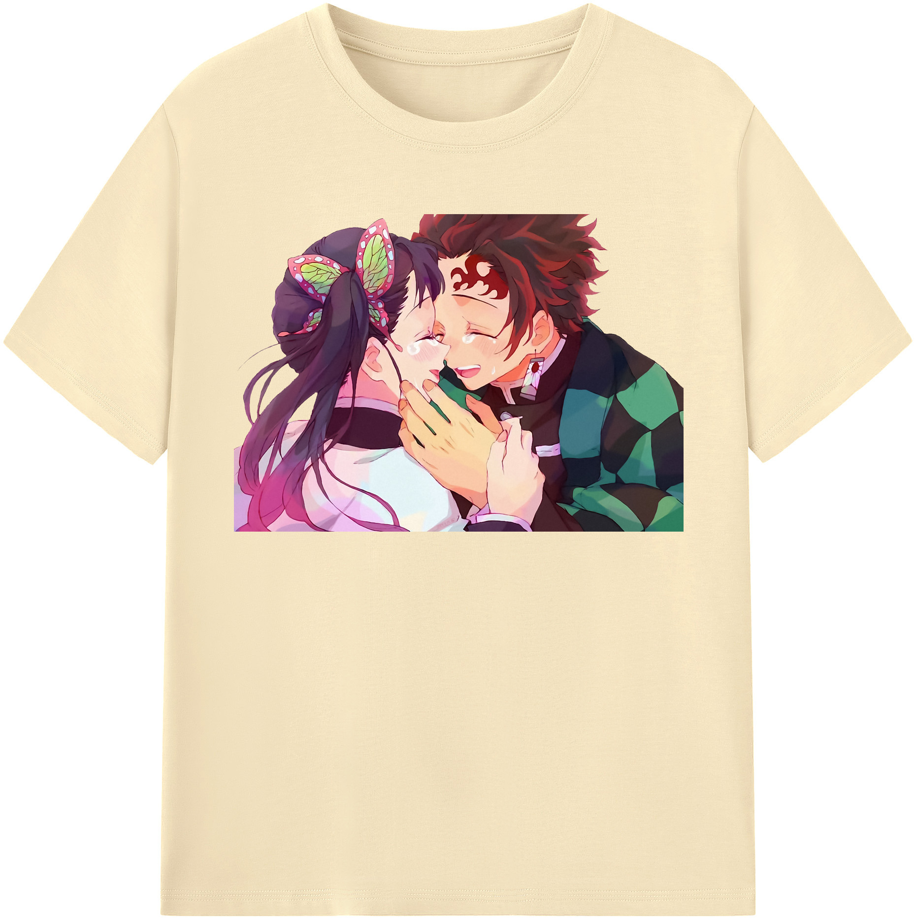 （画像用） 鬼滅の刃 竈門 炭治郎／かまど たんじろう Kamado Tanjirou 綿100％半袖Tシャツ（フロントプリント）