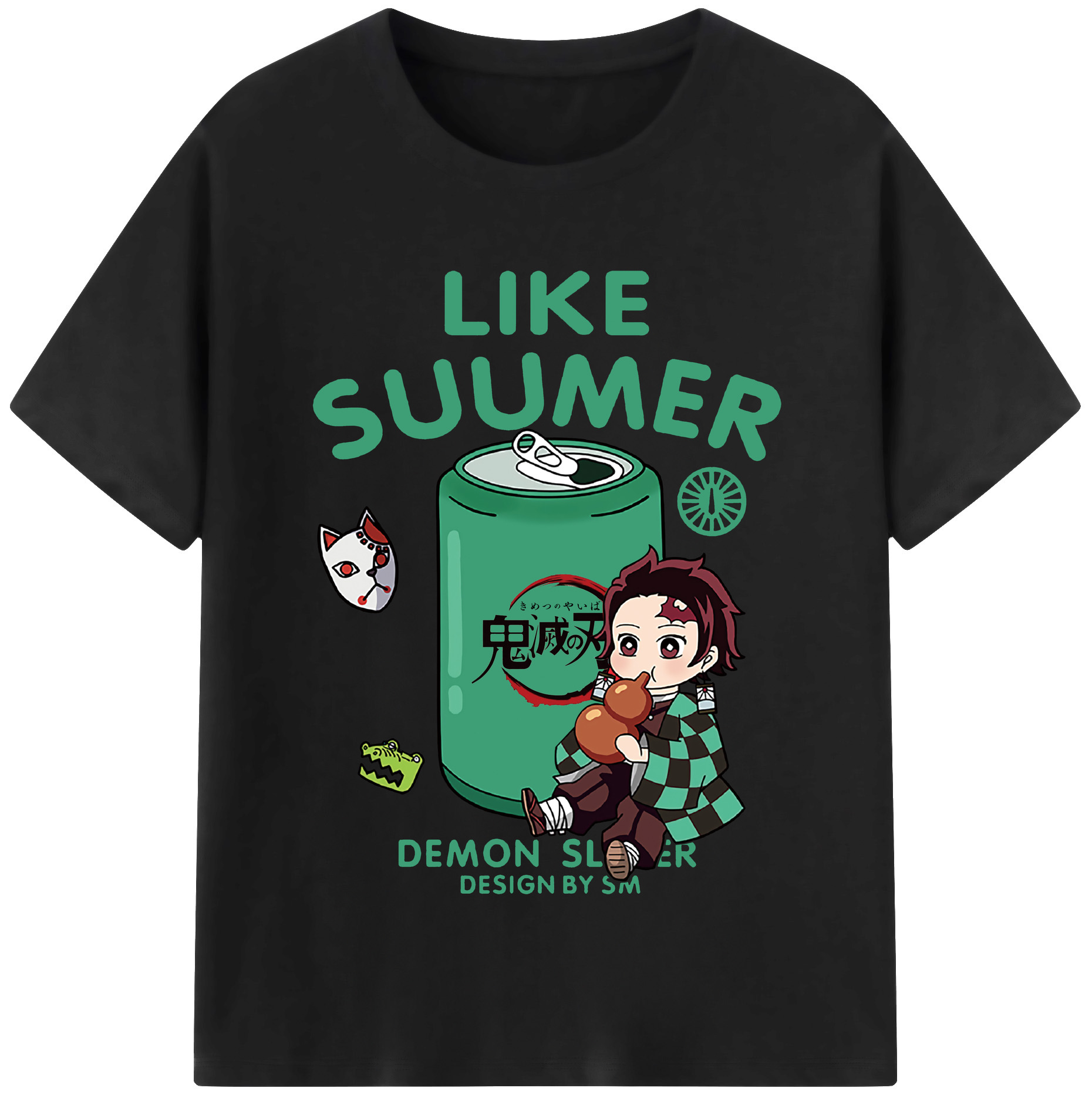 （画像用） 鬼滅の刃 竈門 炭治郎／かまど たんじろう Kamado Tanjirou 綿100％半袖Tシャツ（フロントプリント）