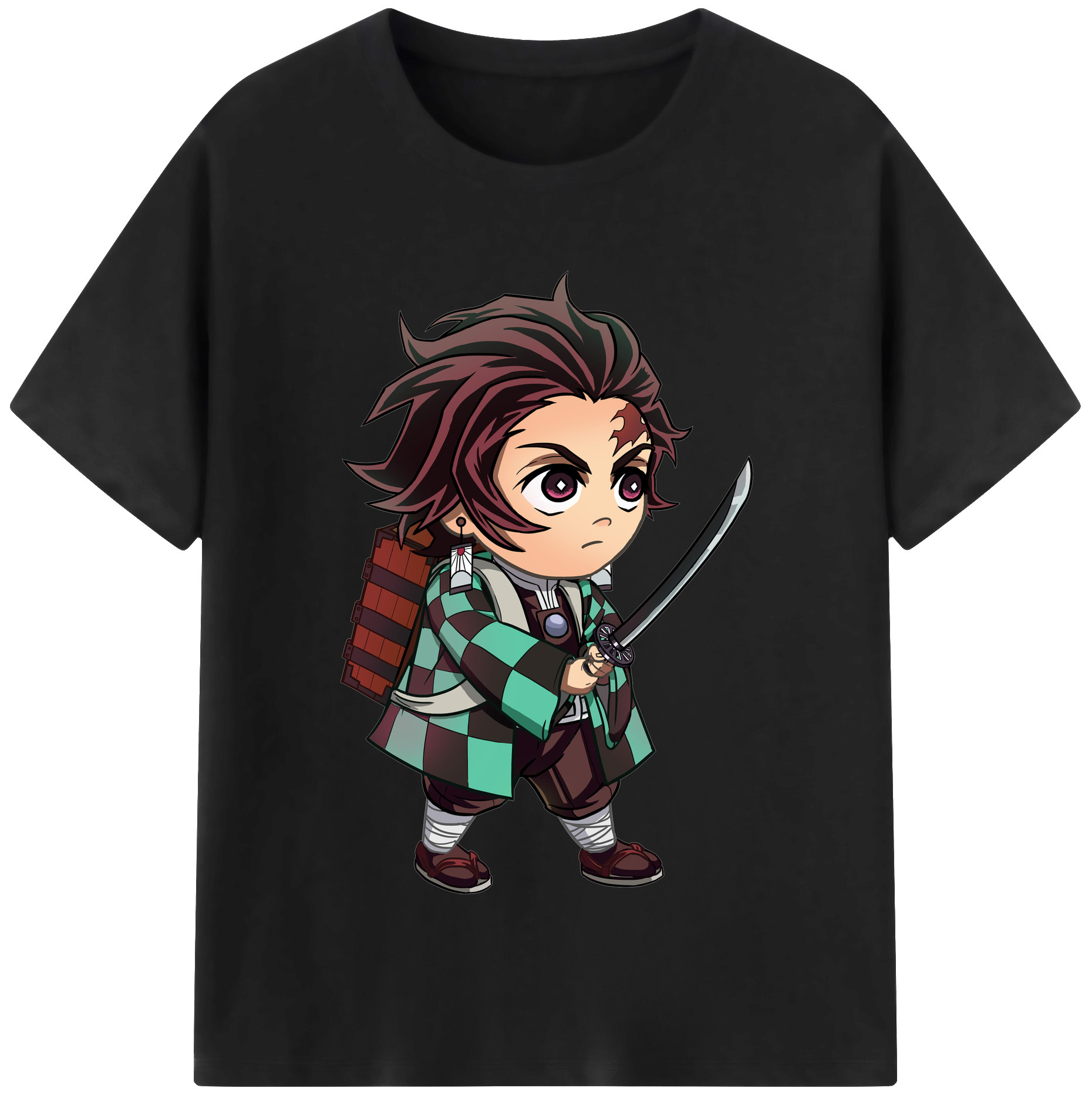 （画像用） 鬼滅の刃 竈門 炭治郎／かまど たんじろう Kamado Tanjirou 綿100％半袖Tシャツ（フロントプリント）