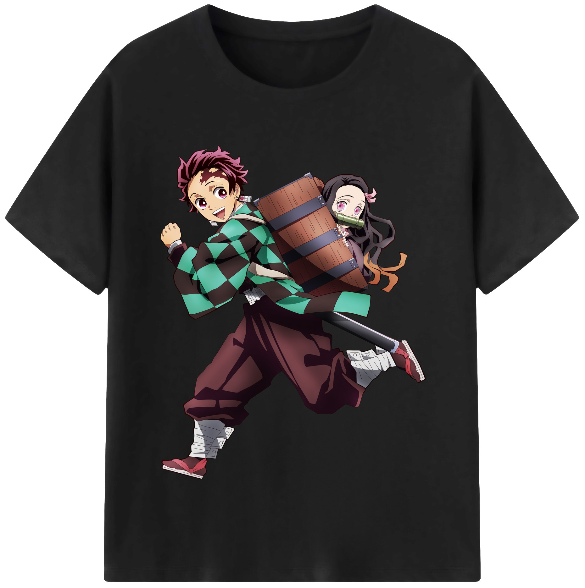 （画像用） 鬼滅の刃 竈門 炭治郎／かまど たんじろう Kamado Tanjirou 綿100％半袖Tシャツ（フロントプリント）