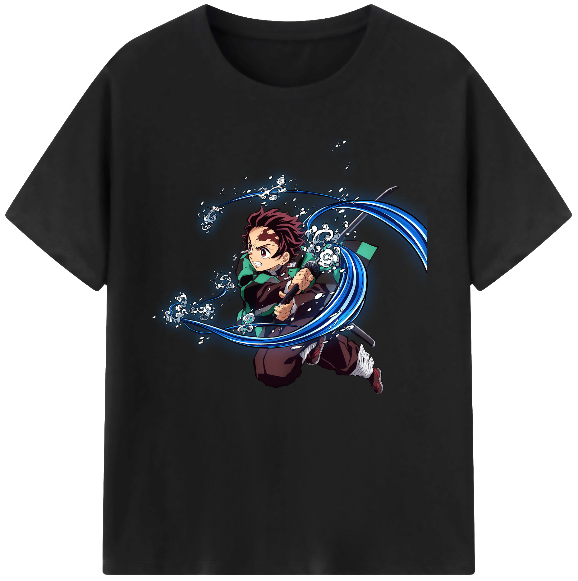 （画像用） 鬼滅の刃 竈門 炭治郎／かまど たんじろう Kamado Tanjirou 綿100％半袖Tシャツ（フロントプリント）