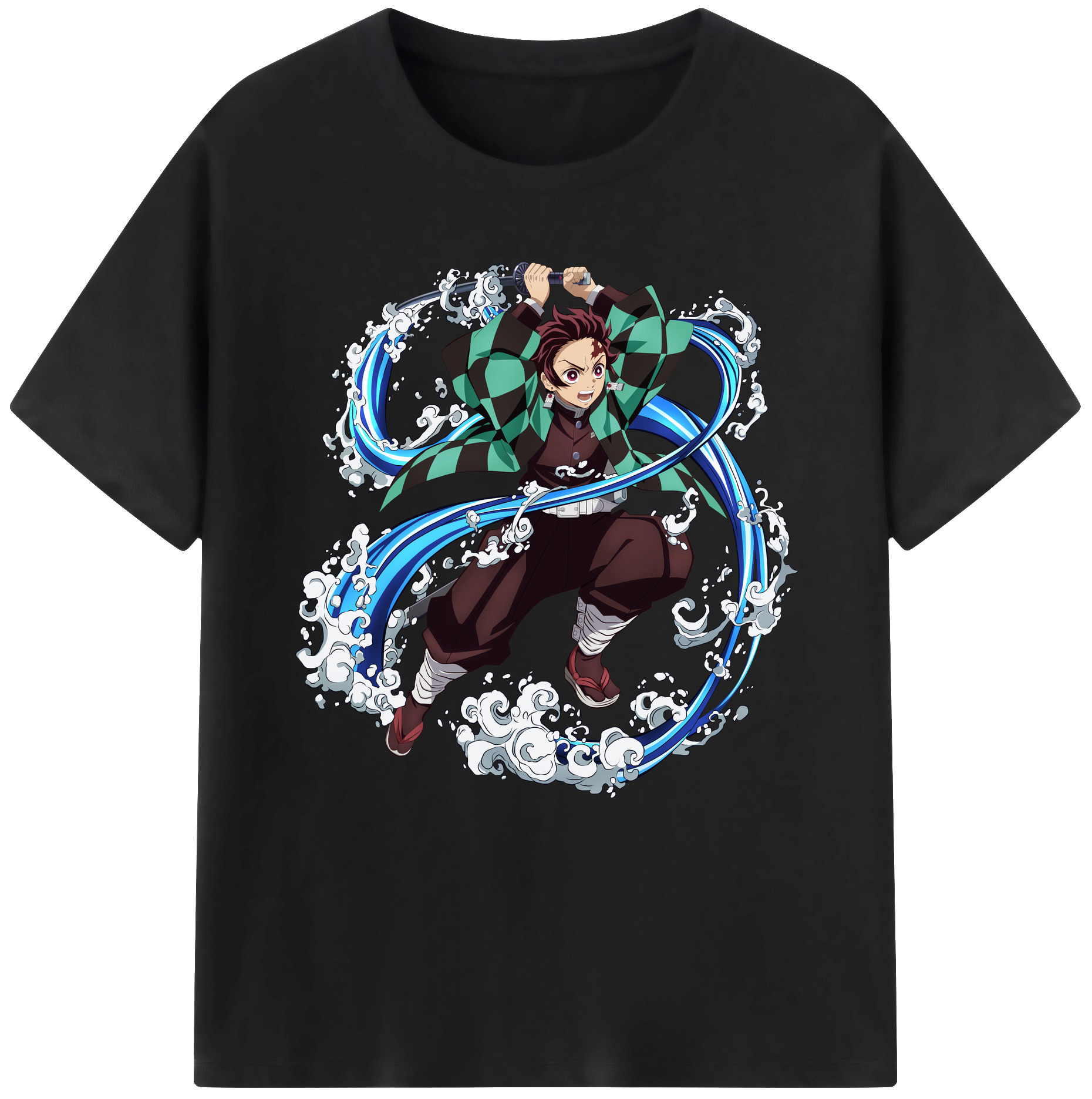 （画像用） 鬼滅の刃 竈門 炭治郎／かまど たんじろう Kamado Tanjirou 綿100％半袖Tシャツ（フロントプリント）