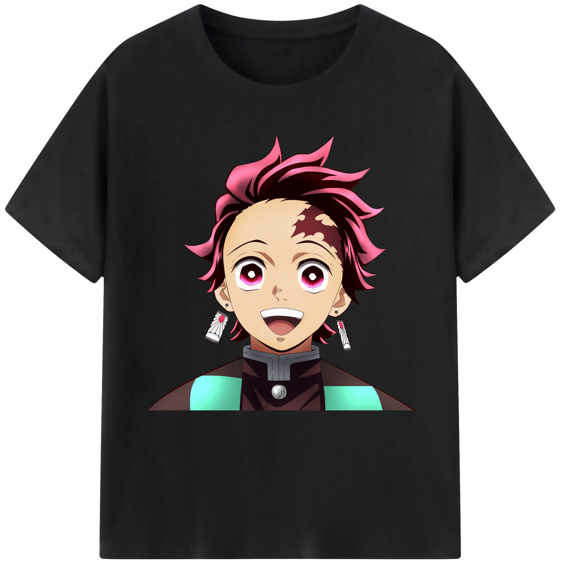 （画像用） 鬼滅の刃 竈門 炭治郎／かまど たんじろう Kamado Tanjirou 綿100％半袖Tシャツ（フロントプリント）