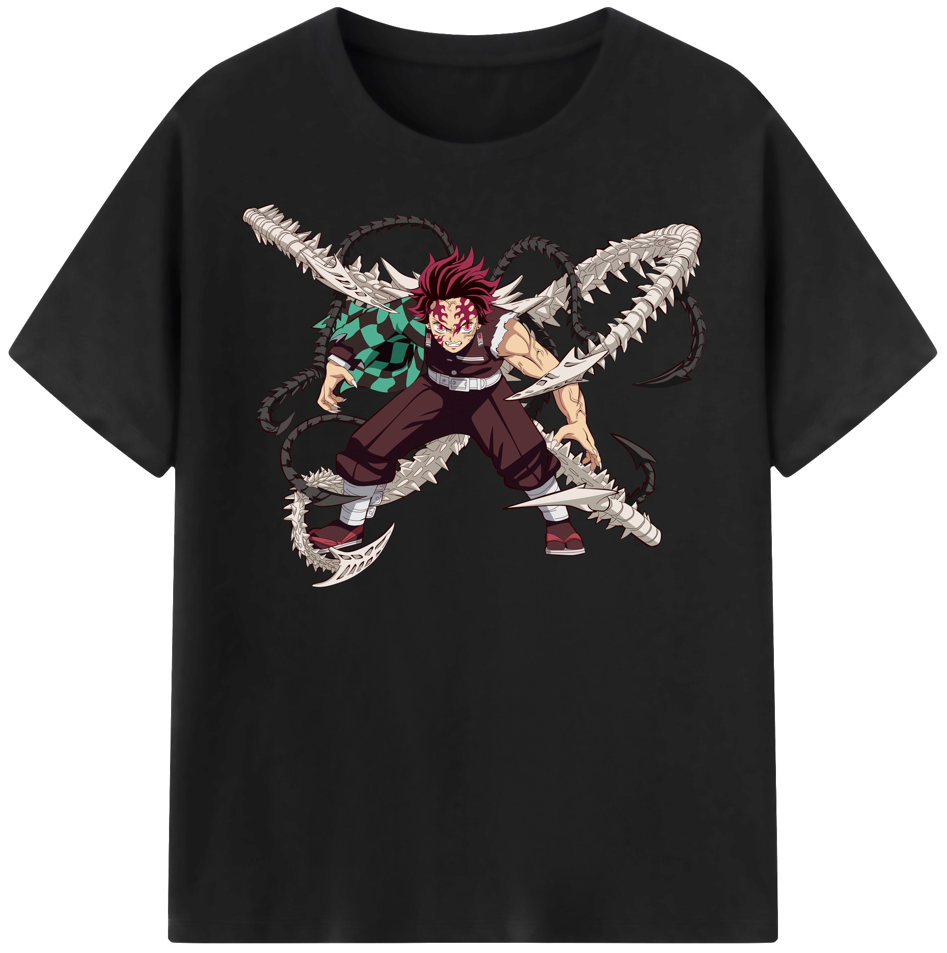 （画像用） 鬼滅の刃 竈門 炭治郎／かまど たんじろう Kamado Tanjirou 綿100％半袖Tシャツ（フロントプリント）