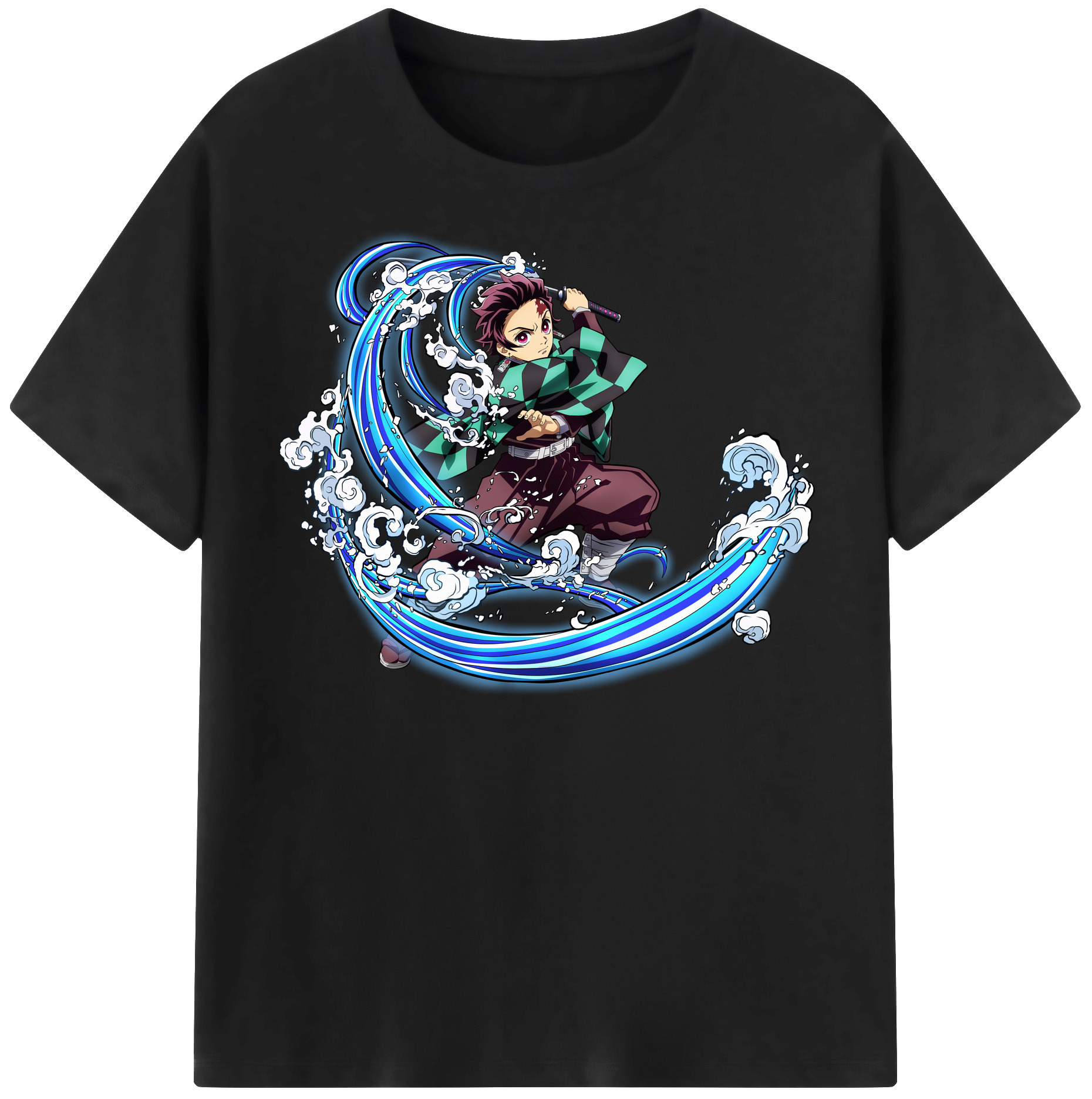 （画像用） 鬼滅の刃 竈門 炭治郎／かまど たんじろう Kamado Tanjirou 綿100％半袖Tシャツ（フロントプリント）