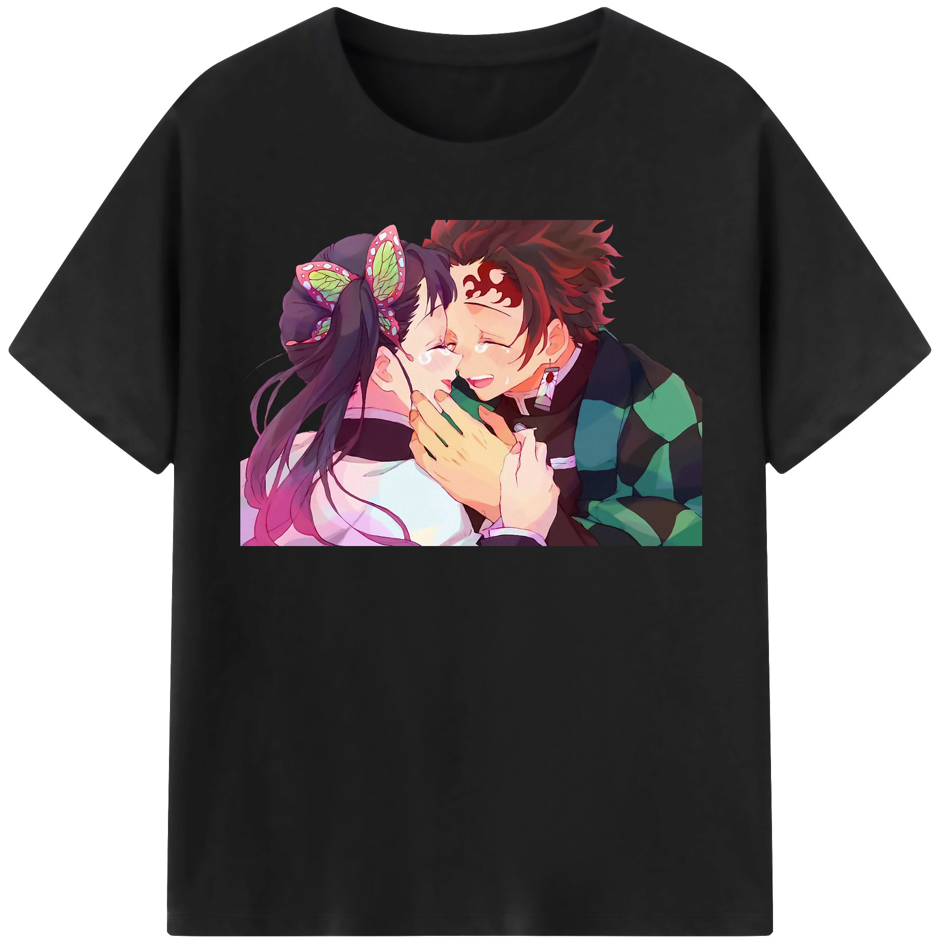 （画像用） 鬼滅の刃 竈門 炭治郎／かまど たんじろう Kamado Tanjirou 綿100％半袖Tシャツ（フロントプリント）