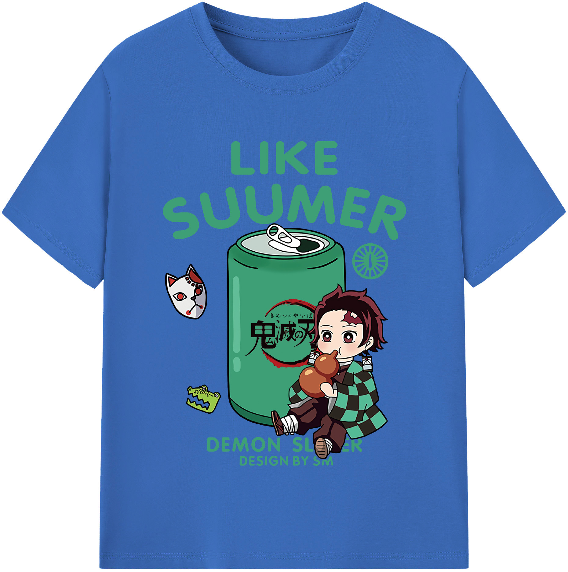（画像用） 鬼滅の刃 竈門 炭治郎／かまど たんじろう Kamado Tanjirou 綿100％半袖Tシャツ（フロントプリント）