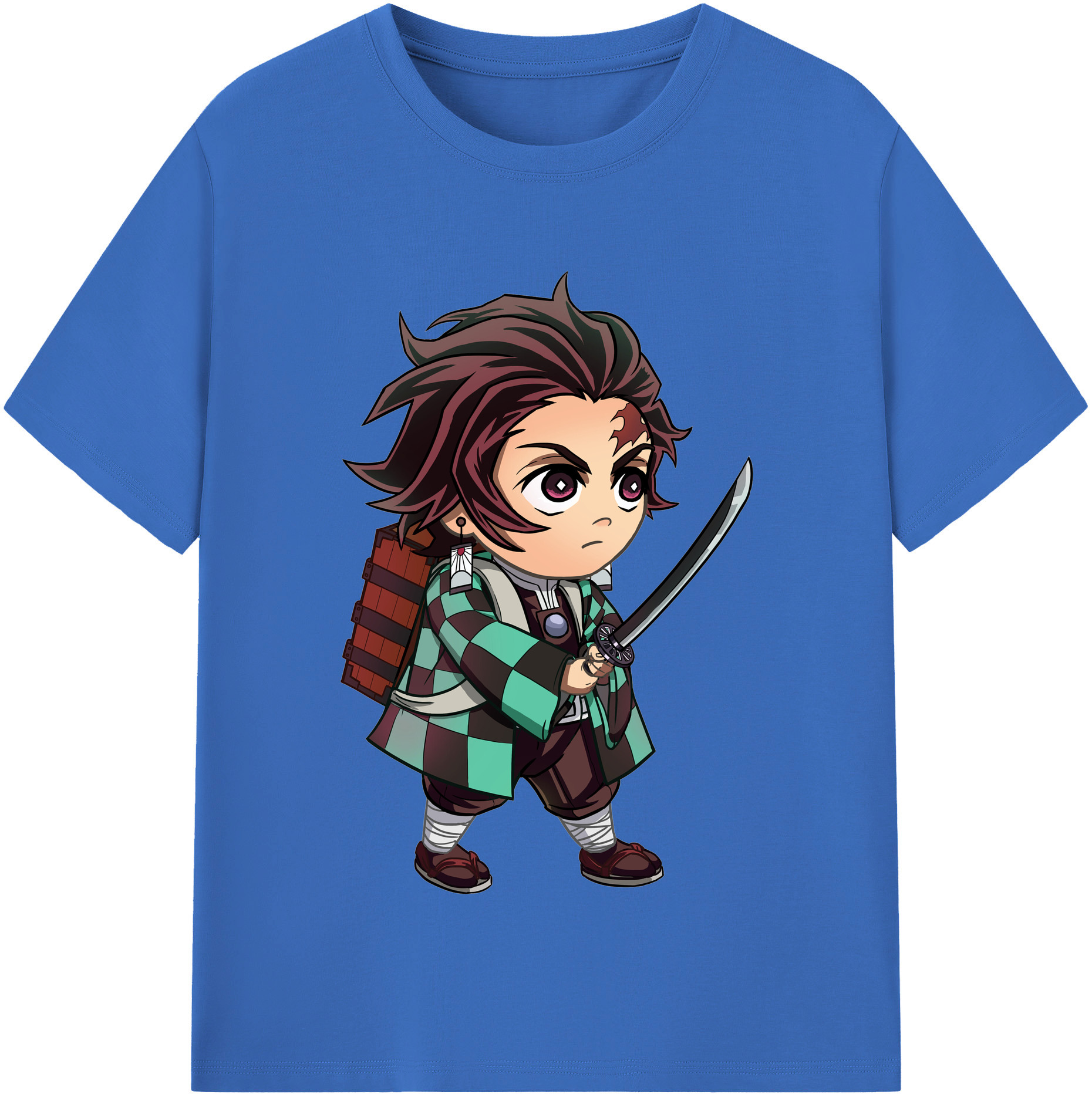 （画像用） 鬼滅の刃 竈門 炭治郎／かまど たんじろう Kamado Tanjirou 綿100％半袖Tシャツ（フロントプリント）