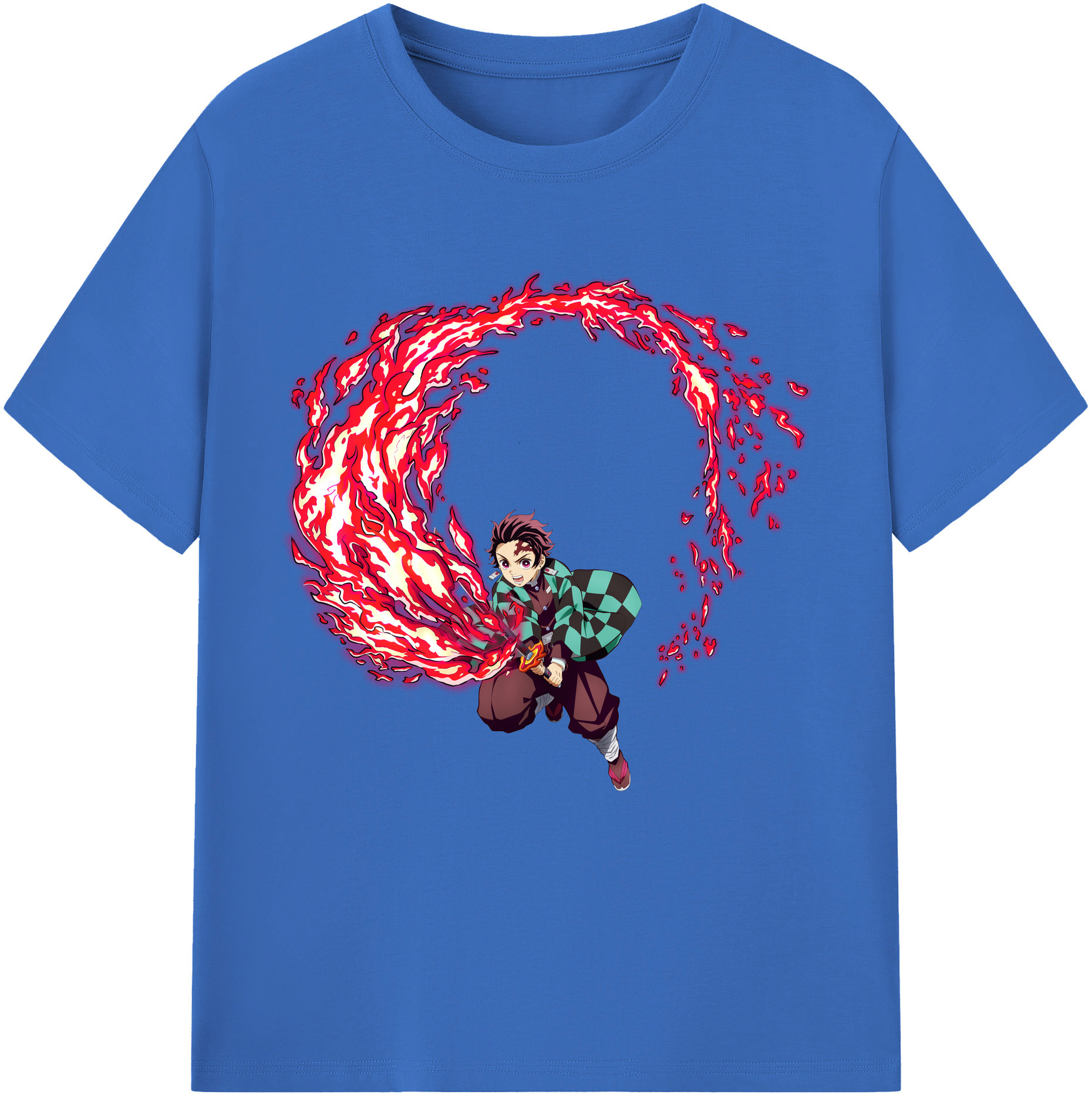 （画像用） 鬼滅の刃 竈門 炭治郎／かまど たんじろう Kamado Tanjirou 綿100％半袖Tシャツ（フロントプリント）