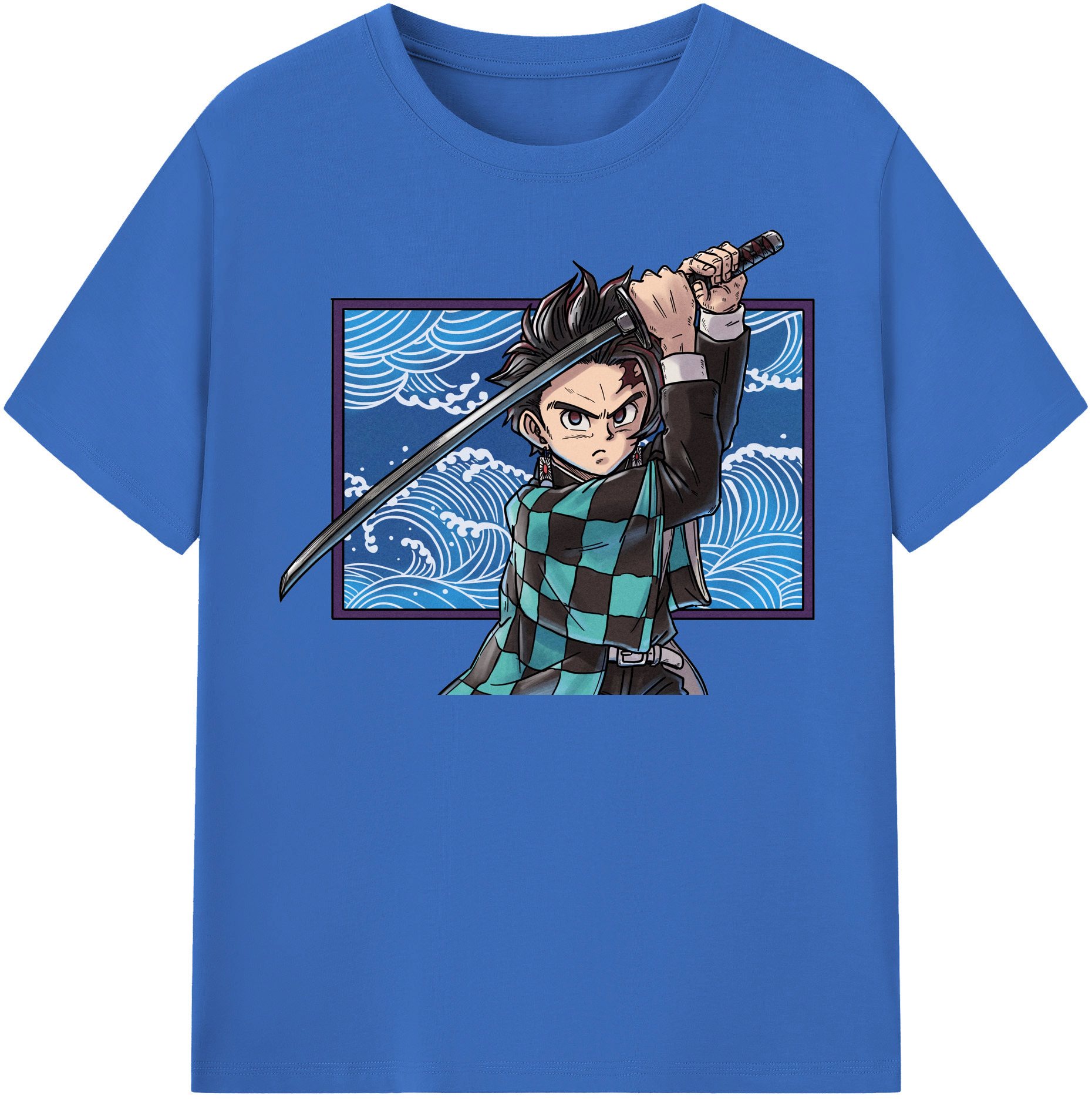 （画像用） 鬼滅の刃 竈門 炭治郎／かまど たんじろう Kamado Tanjirou 綿100％半袖Tシャツ（フロントプリント）