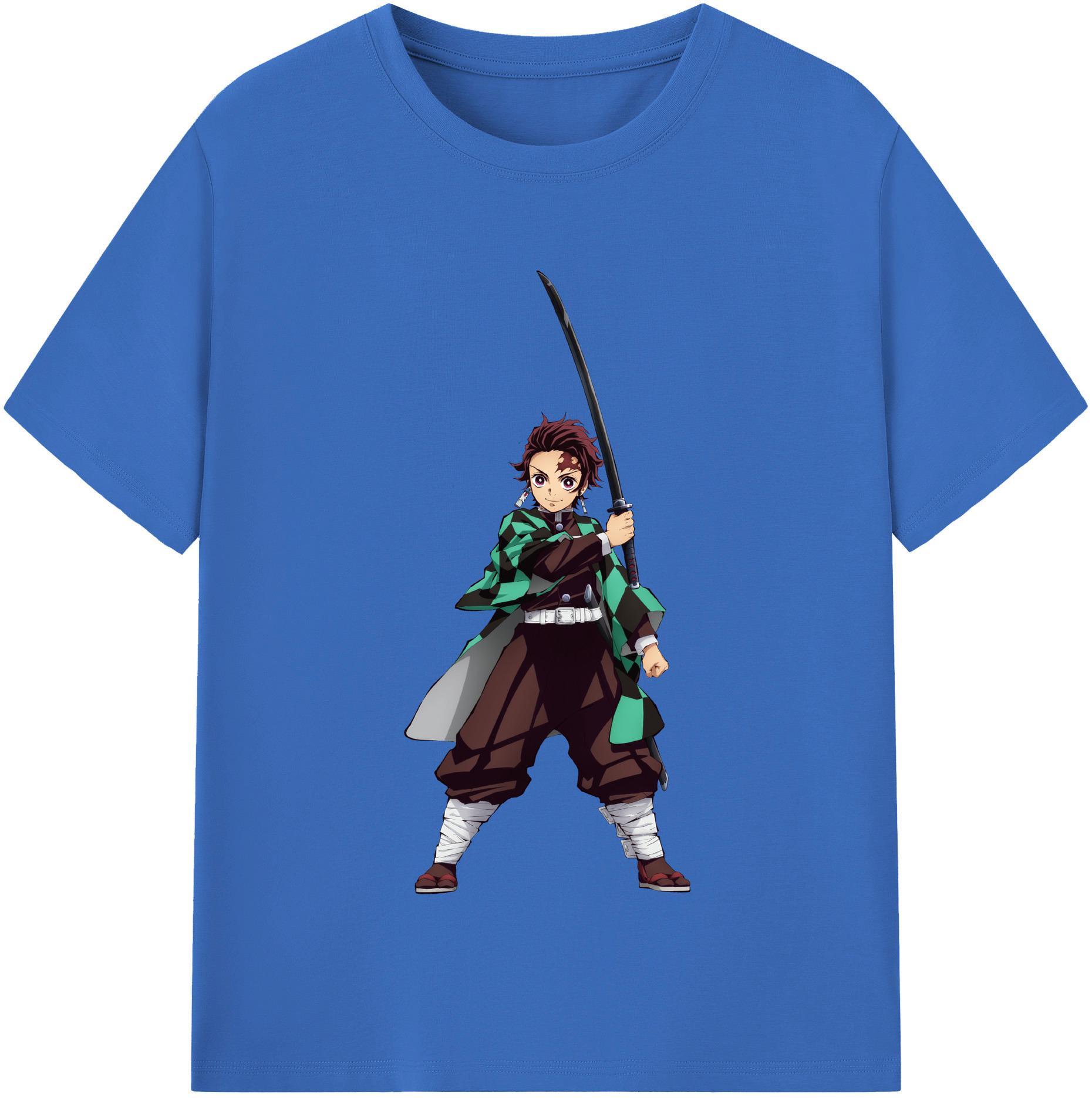 （画像用） 鬼滅の刃 竈門 炭治郎／かまど たんじろう Kamado Tanjirou 綿100％半袖Tシャツ（フロントプリント）