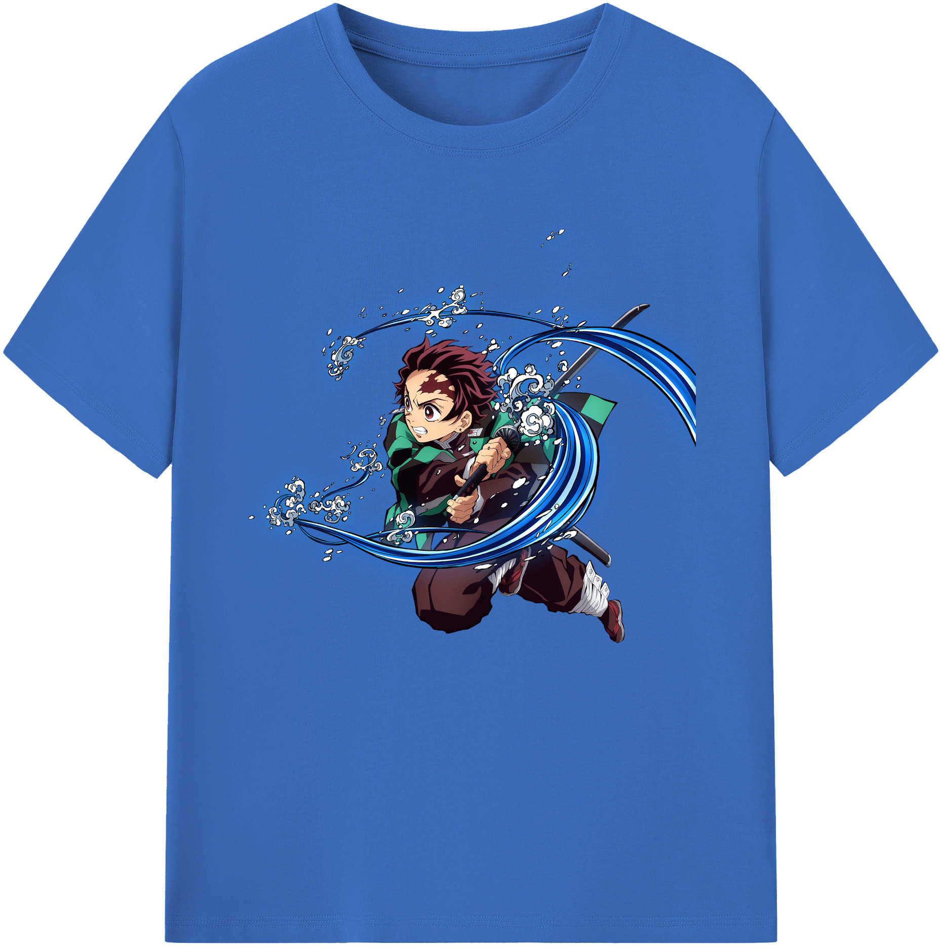 （画像用） 鬼滅の刃 竈門 炭治郎／かまど たんじろう Kamado Tanjirou 綿100％半袖Tシャツ（フロントプリント）