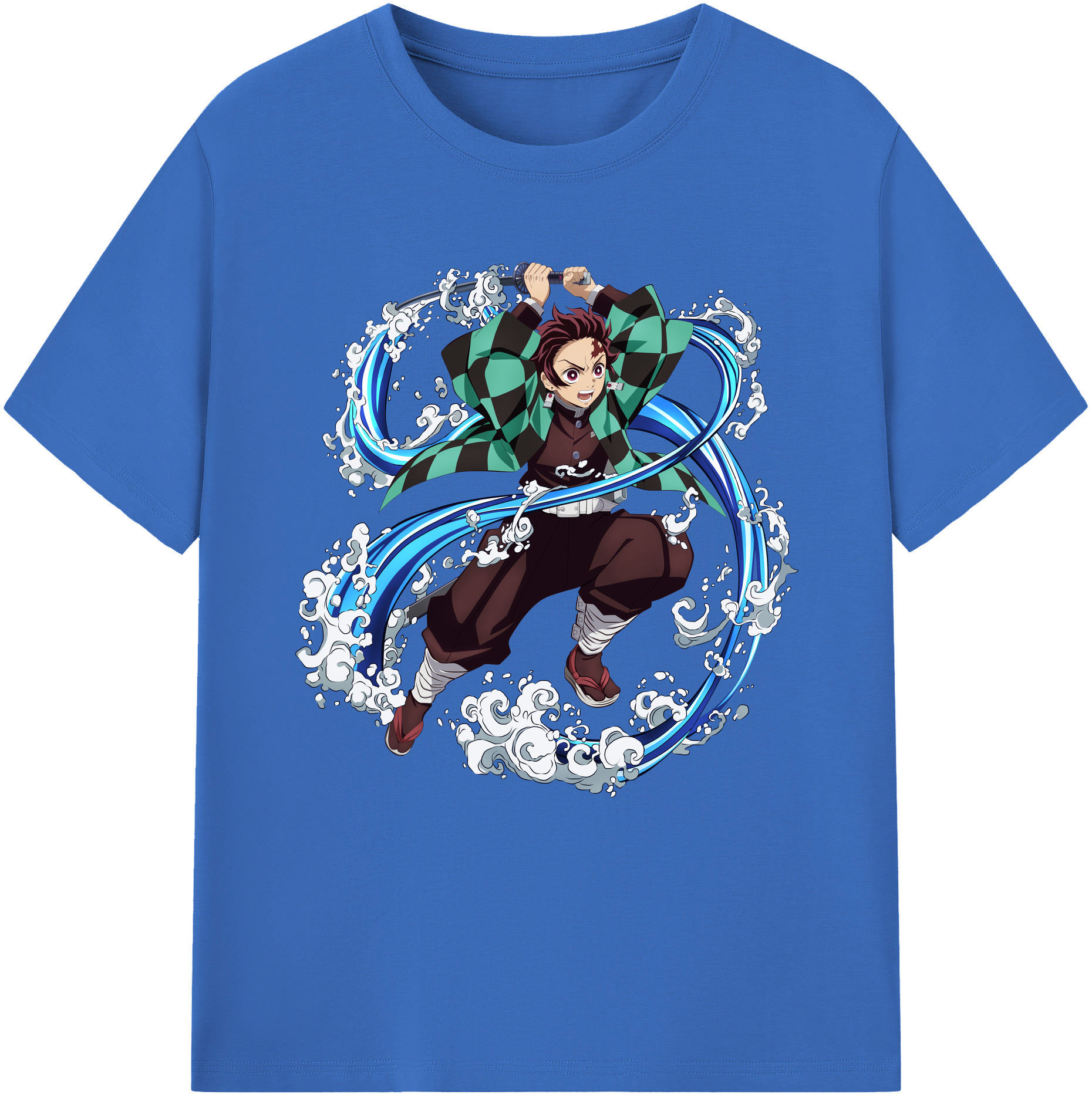 （画像用） 鬼滅の刃 竈門 炭治郎／かまど たんじろう Kamado Tanjirou 綿100％半袖Tシャツ（フロントプリント）