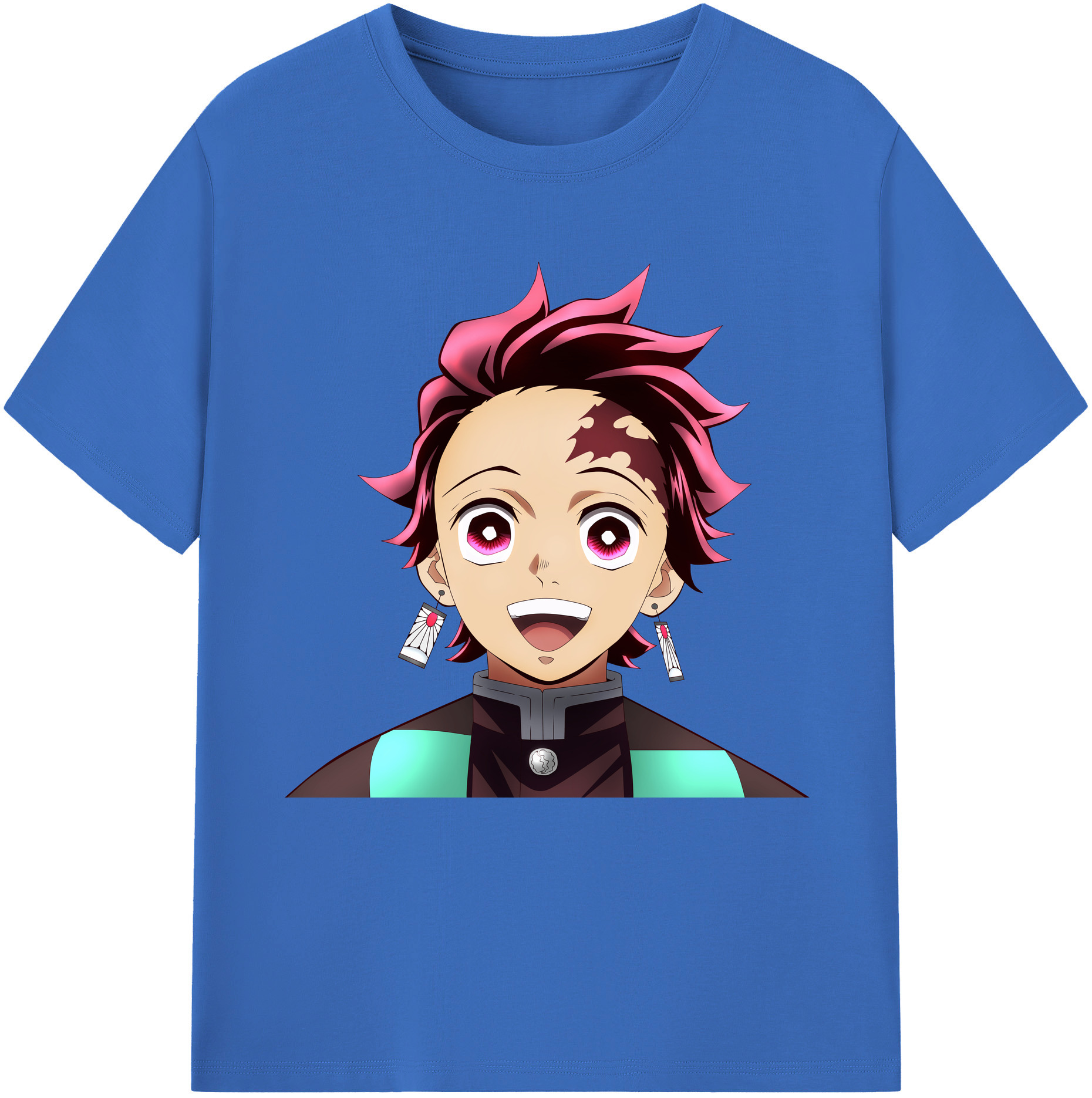 （画像用） 鬼滅の刃 竈門 炭治郎／かまど たんじろう Kamado Tanjirou 綿100％半袖Tシャツ（フロントプリント）