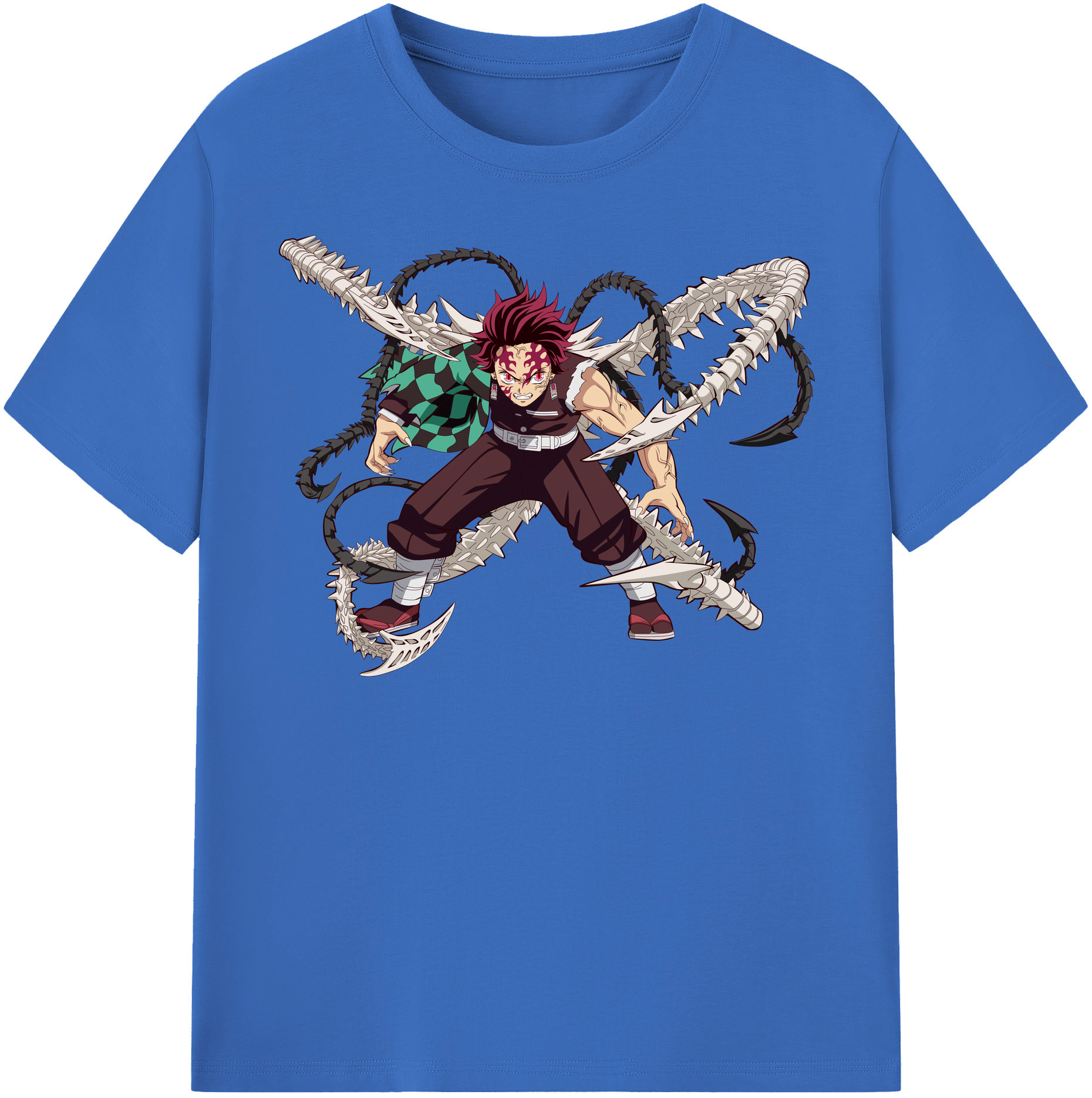 （画像用） 鬼滅の刃 竈門 炭治郎／かまど たんじろう Kamado Tanjirou 綿100％半袖Tシャツ（フロントプリント）