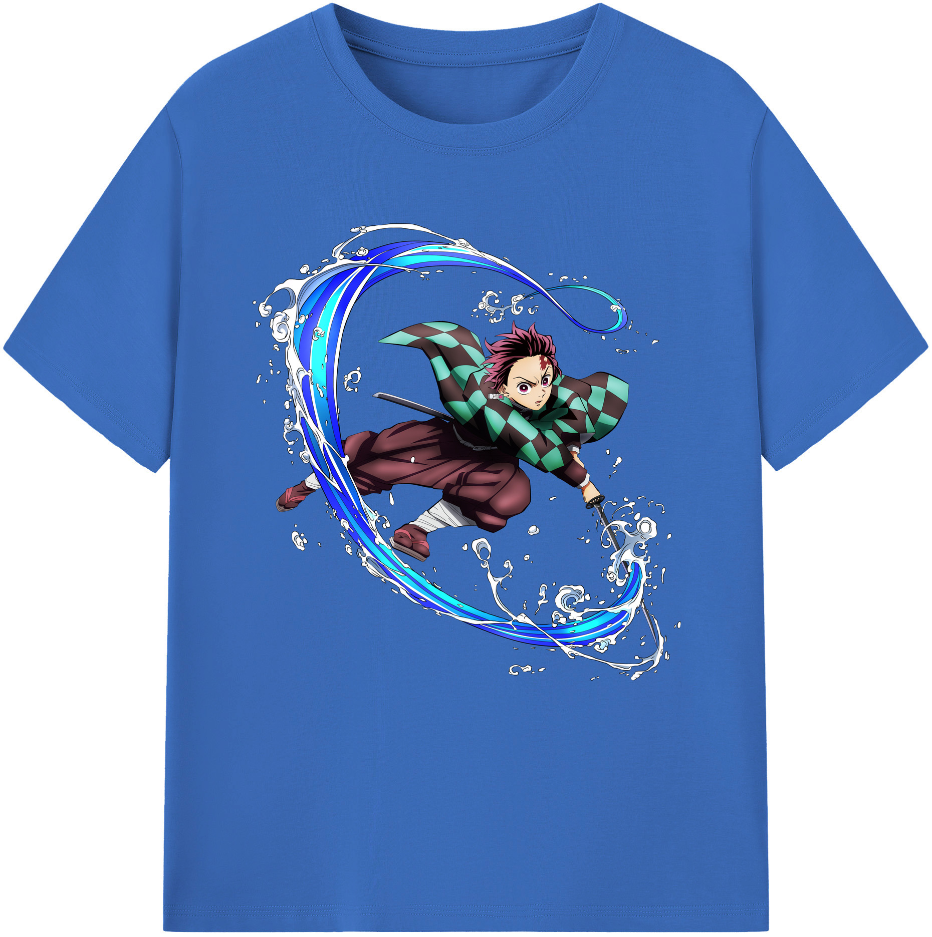 （画像用） 鬼滅の刃 竈門 炭治郎／かまど たんじろう Kamado Tanjirou 綿100％半袖Tシャツ（フロントプリント）