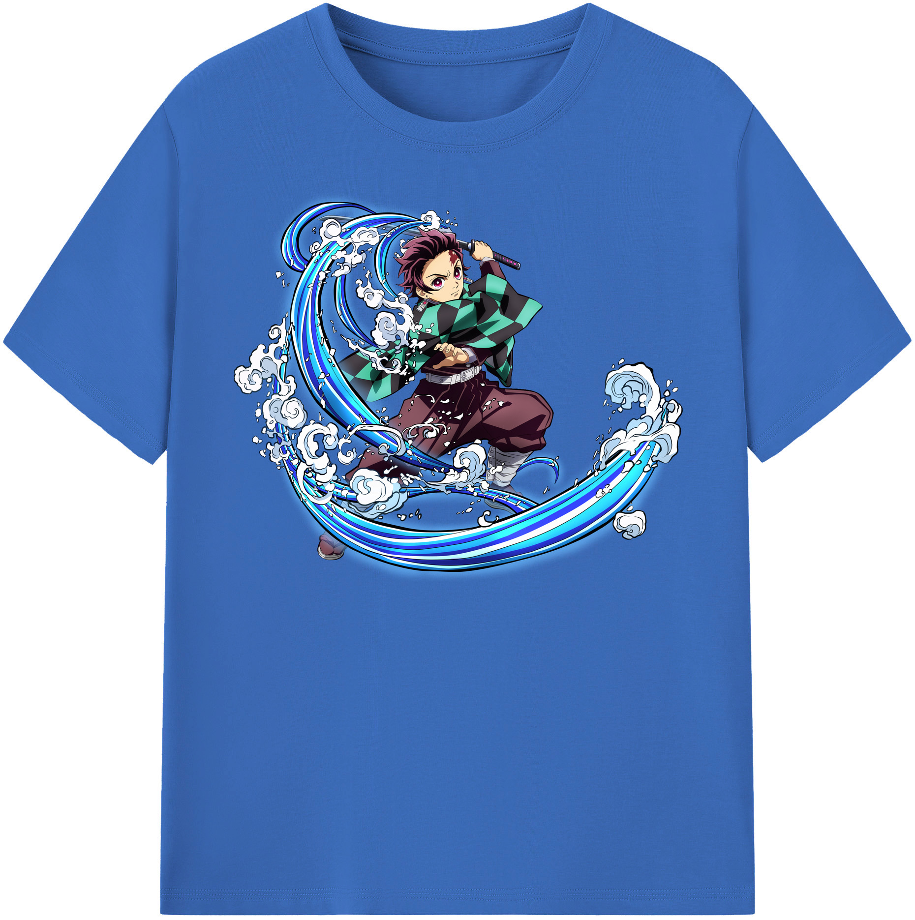 （画像用） 鬼滅の刃 竈門 炭治郎／かまど たんじろう Kamado Tanjirou 綿100％半袖Tシャツ（フロントプリント）