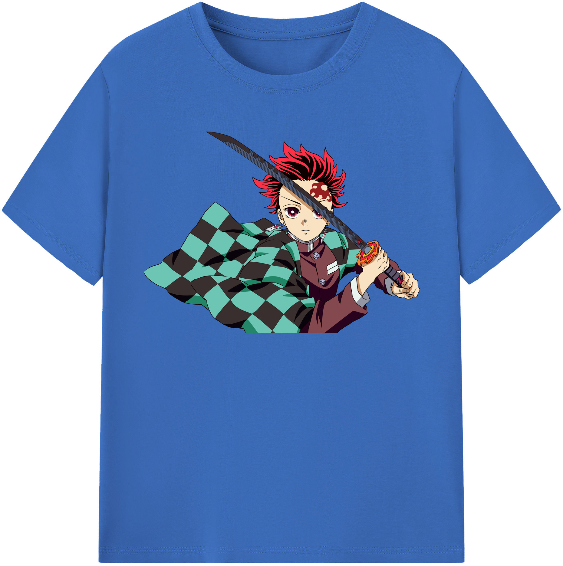（画像用） 鬼滅の刃 竈門 炭治郎／かまど たんじろう Kamado Tanjirou 綿100％半袖Tシャツ（フロントプリント）