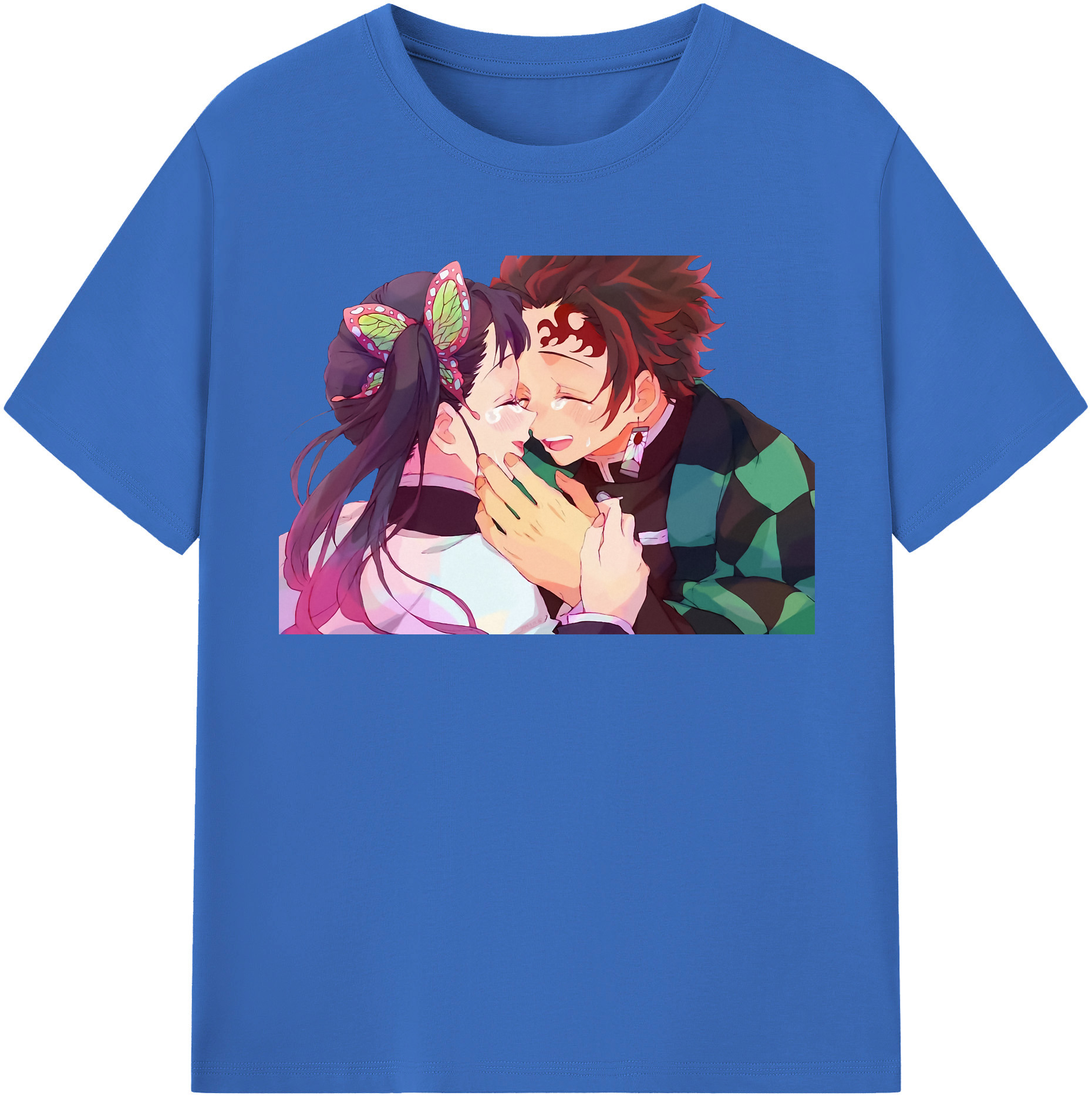 （画像用） 鬼滅の刃 竈門 炭治郎／かまど たんじろう Kamado Tanjirou 綿100％半袖Tシャツ（フロントプリント）