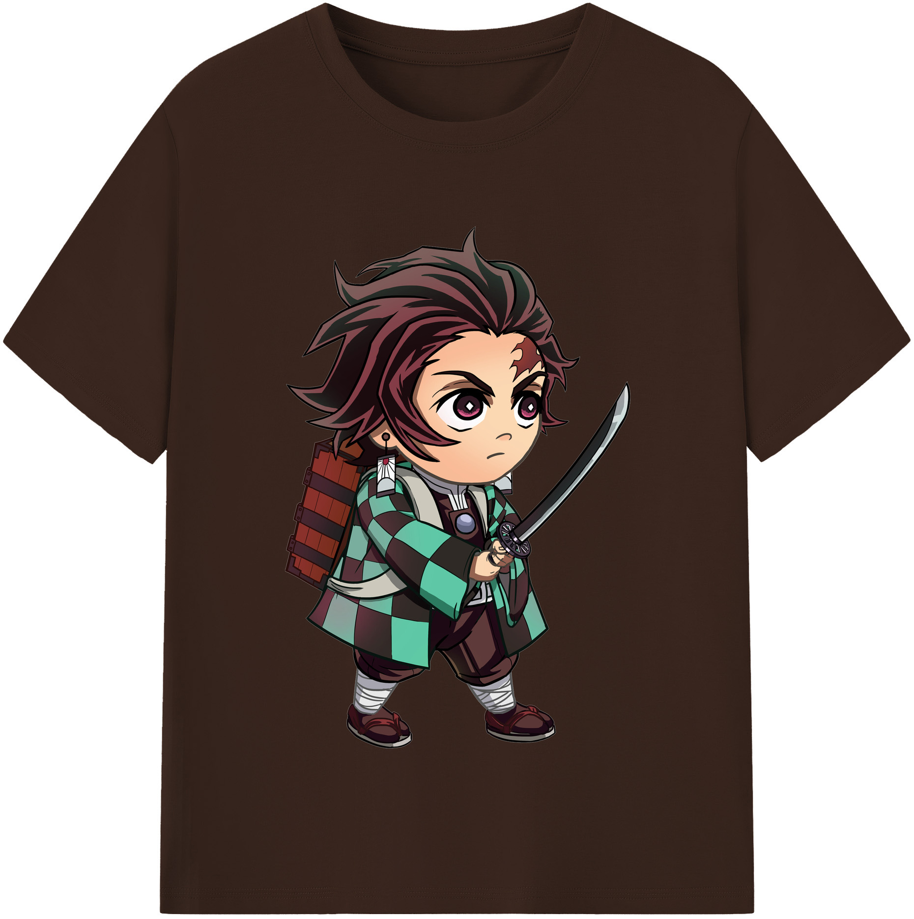（画像用） 鬼滅の刃 竈門 炭治郎／かまど たんじろう Kamado Tanjirou 綿100％半袖Tシャツ（フロントプリント）