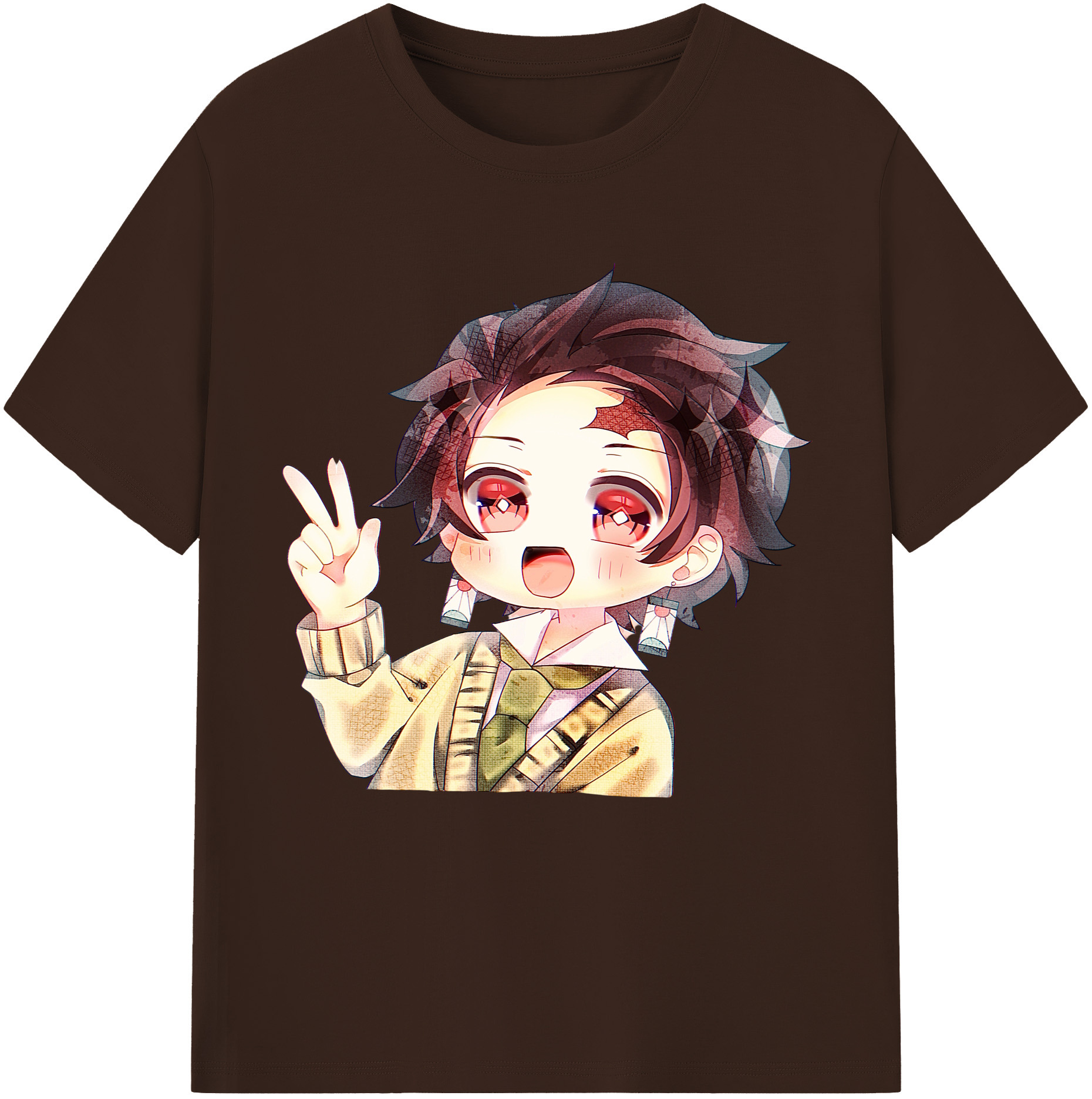 （画像用） 鬼滅の刃 竈門 炭治郎／かまど たんじろう Kamado Tanjirou 綿100％半袖Tシャツ（フロントプリント）