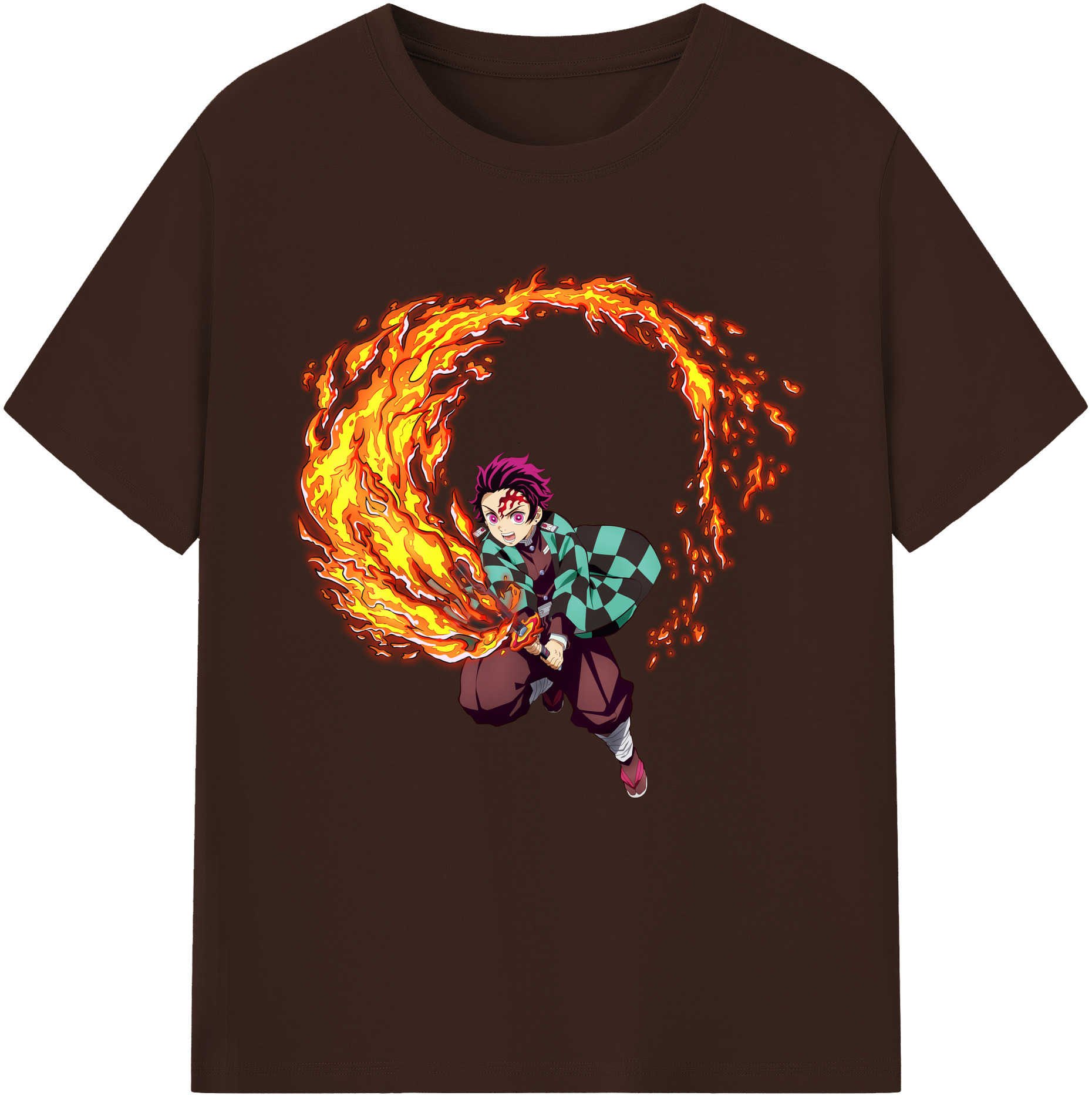 （画像用） 鬼滅の刃 竈門 炭治郎／かまど たんじろう Kamado Tanjirou 綿100％半袖Tシャツ（フロントプリント）