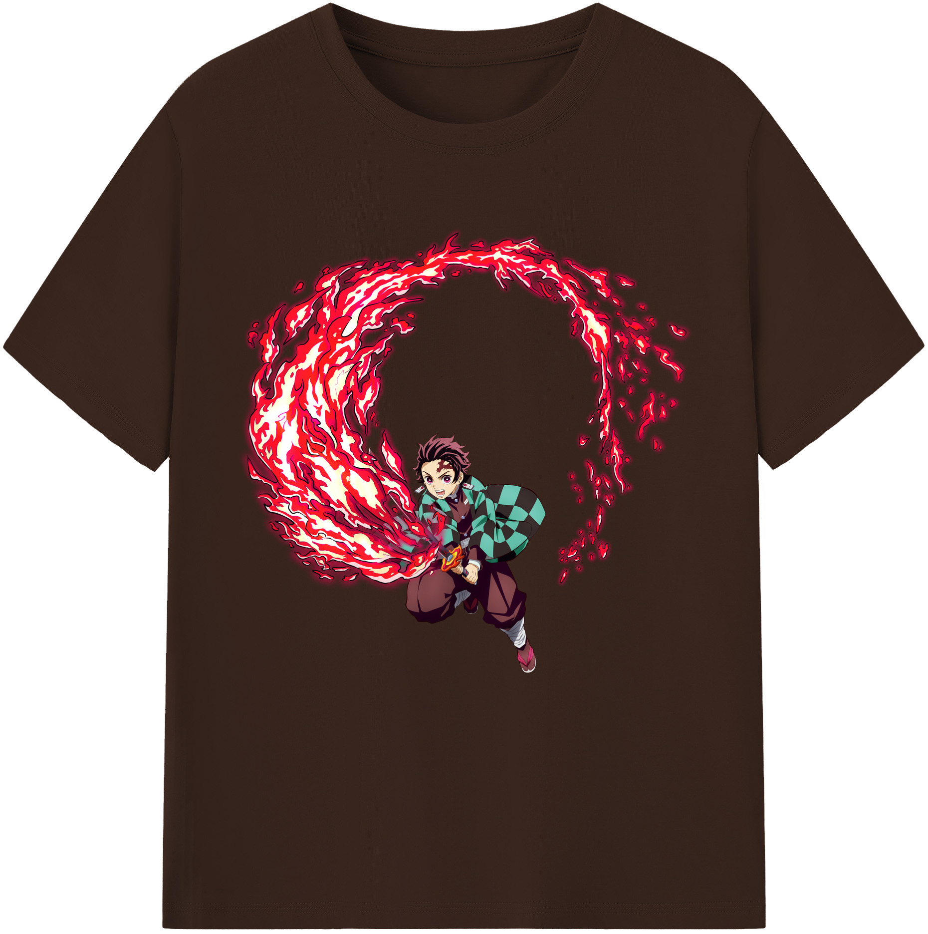 （画像用） 鬼滅の刃 竈門 炭治郎／かまど たんじろう Kamado Tanjirou 綿100％半袖Tシャツ（フロントプリント）