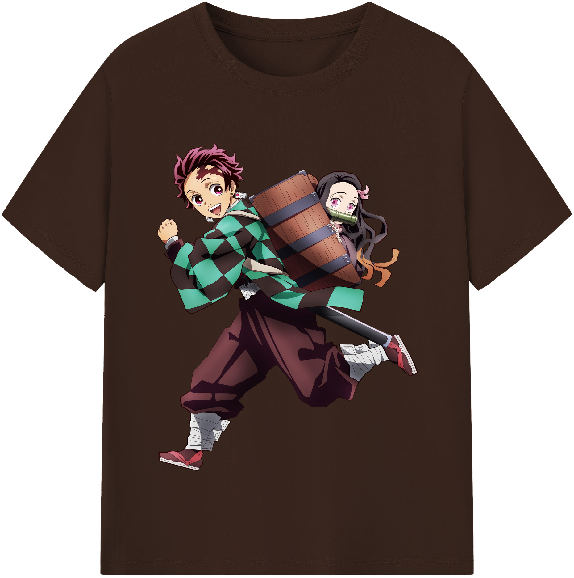 （画像用） 鬼滅の刃 竈門 炭治郎／かまど たんじろう Kamado Tanjirou 綿100％半袖Tシャツ（フロントプリント）