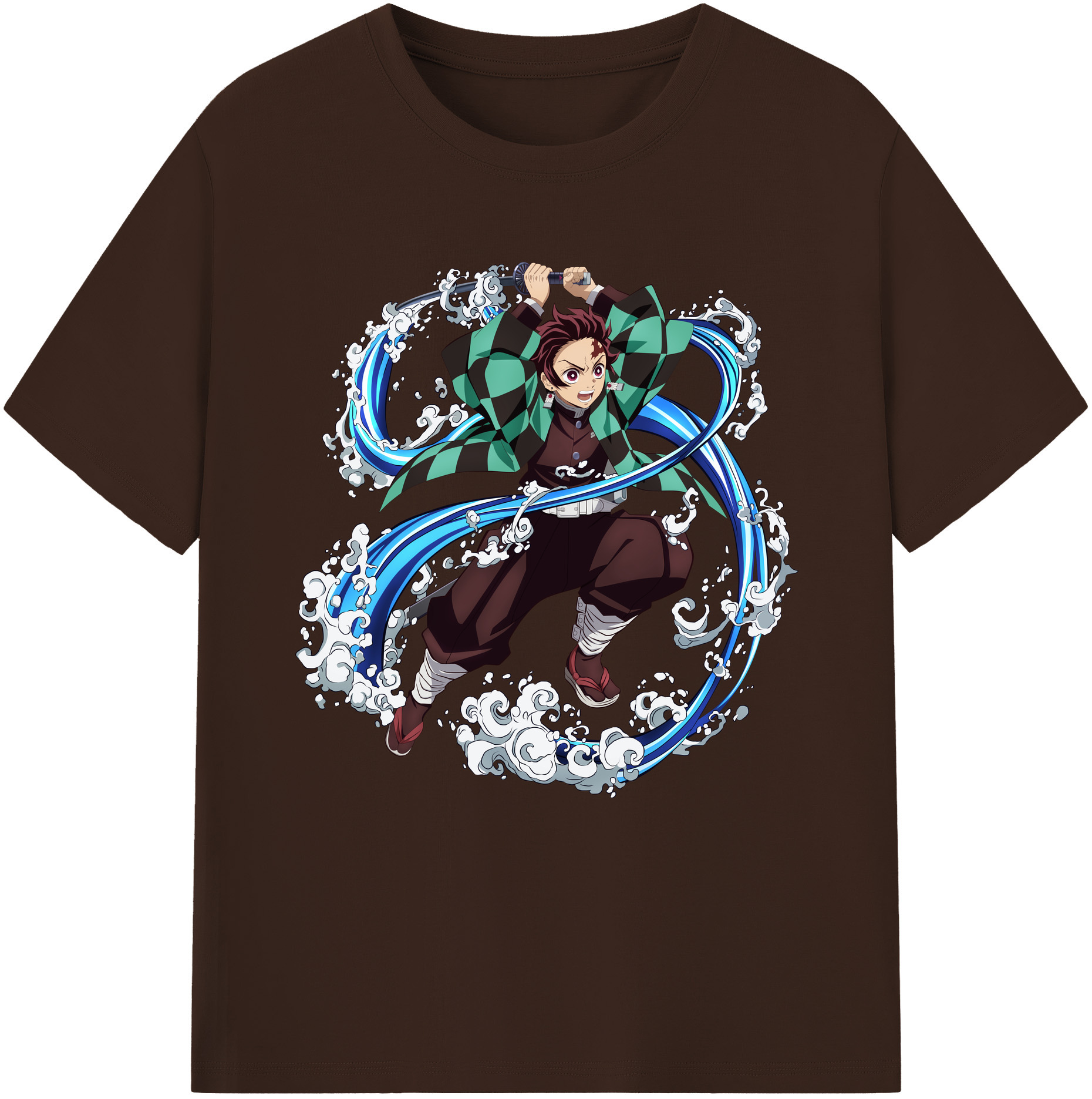 （画像用） 鬼滅の刃 竈門 炭治郎／かまど たんじろう Kamado Tanjirou 綿100％半袖Tシャツ（フロントプリント）