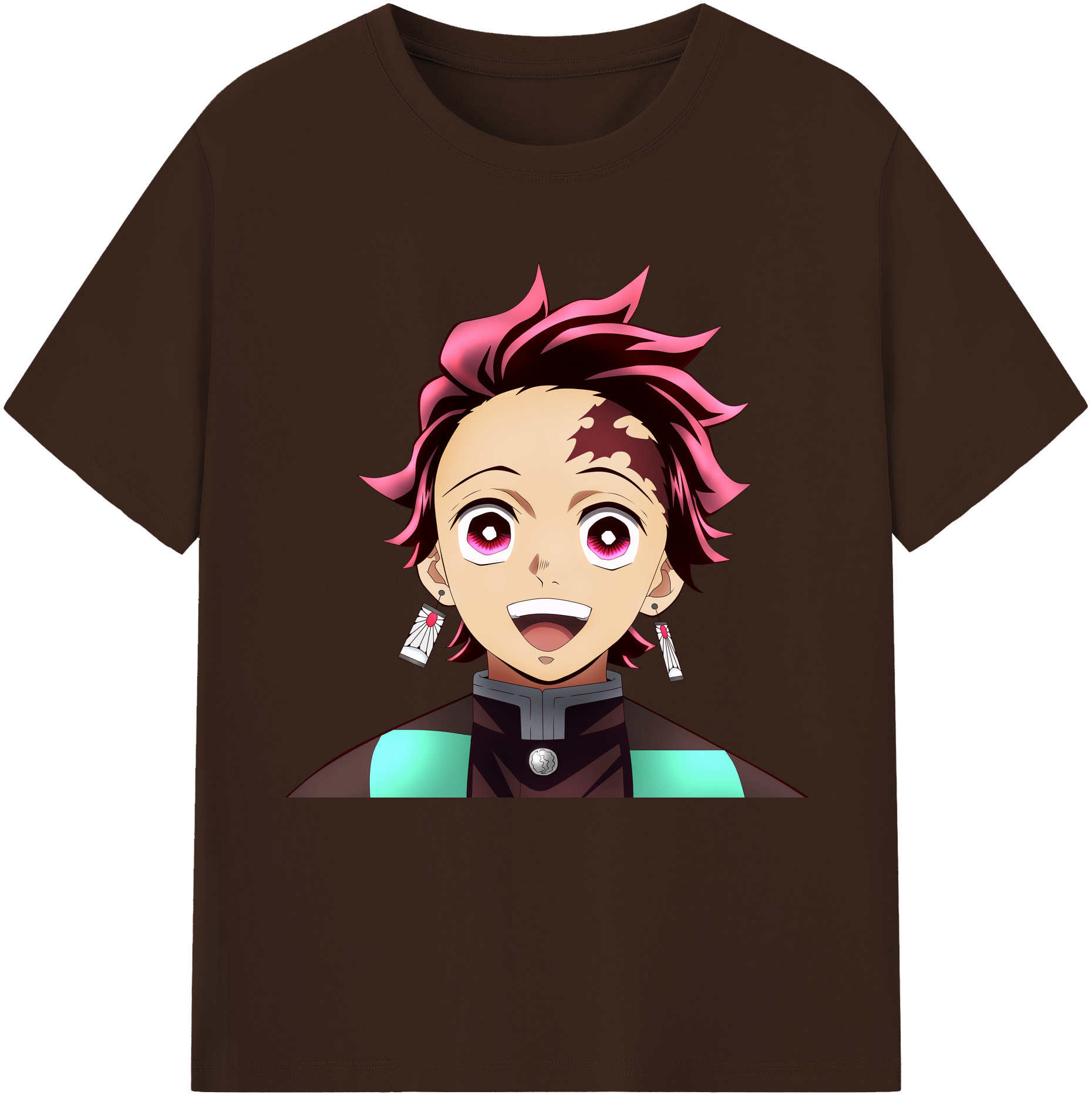 （画像用） 鬼滅の刃 竈門 炭治郎／かまど たんじろう Kamado Tanjirou 綿100％半袖Tシャツ（フロントプリント）