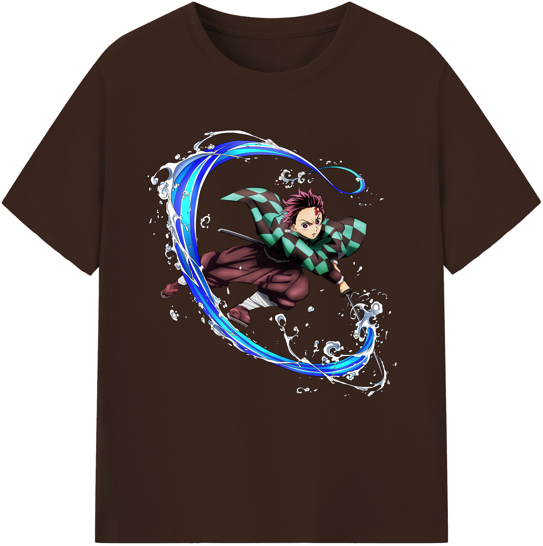 （画像用） 鬼滅の刃 竈門 炭治郎／かまど たんじろう Kamado Tanjirou 綿100％半袖Tシャツ（フロントプリント）
